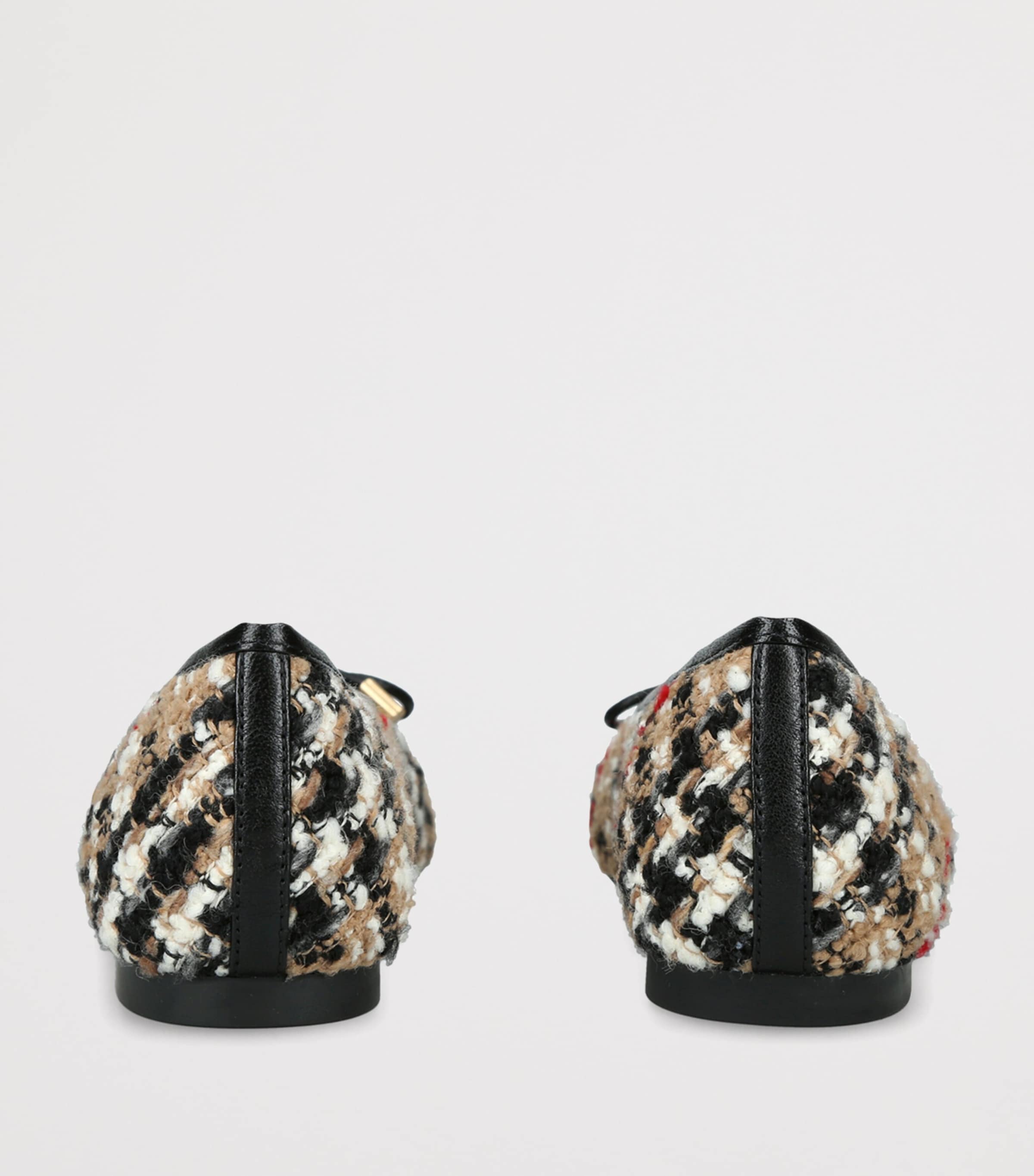 Burberry Bouclé Check Highgate Ballet Flats Beige Comb Image 4