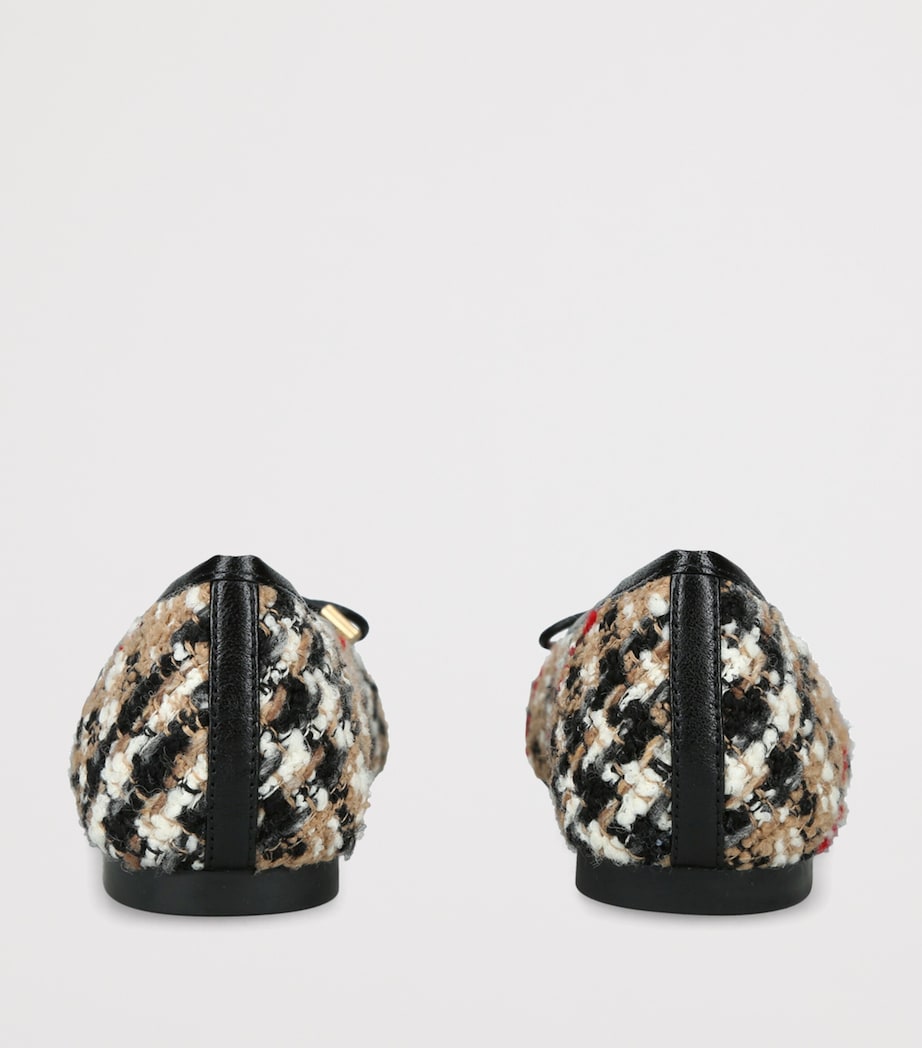 Burberry Bouclé Check Highgate Ballet Flats Beige Comb Image 4