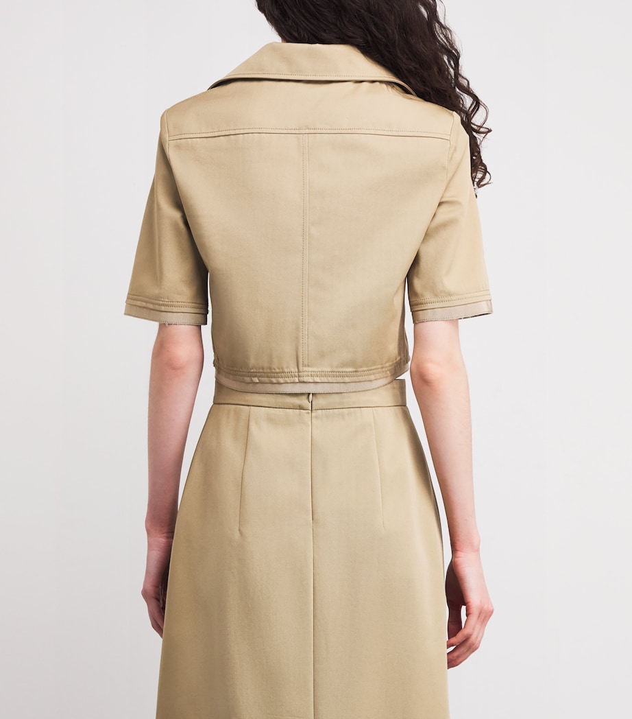 Organic Cotton Gabardine Cropped Jacket 093S SAND Image 4