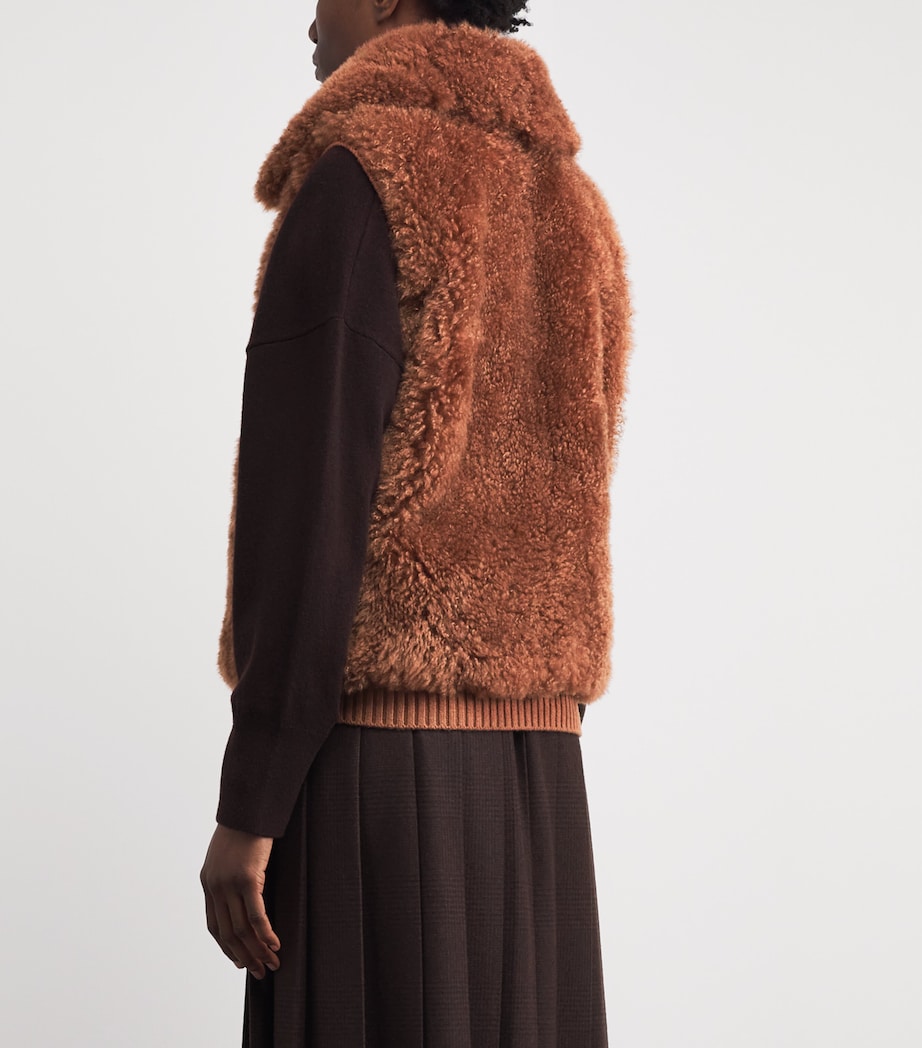 Yves Salomon Womens Cashmere Shearling-Knitted Gilet Image 5