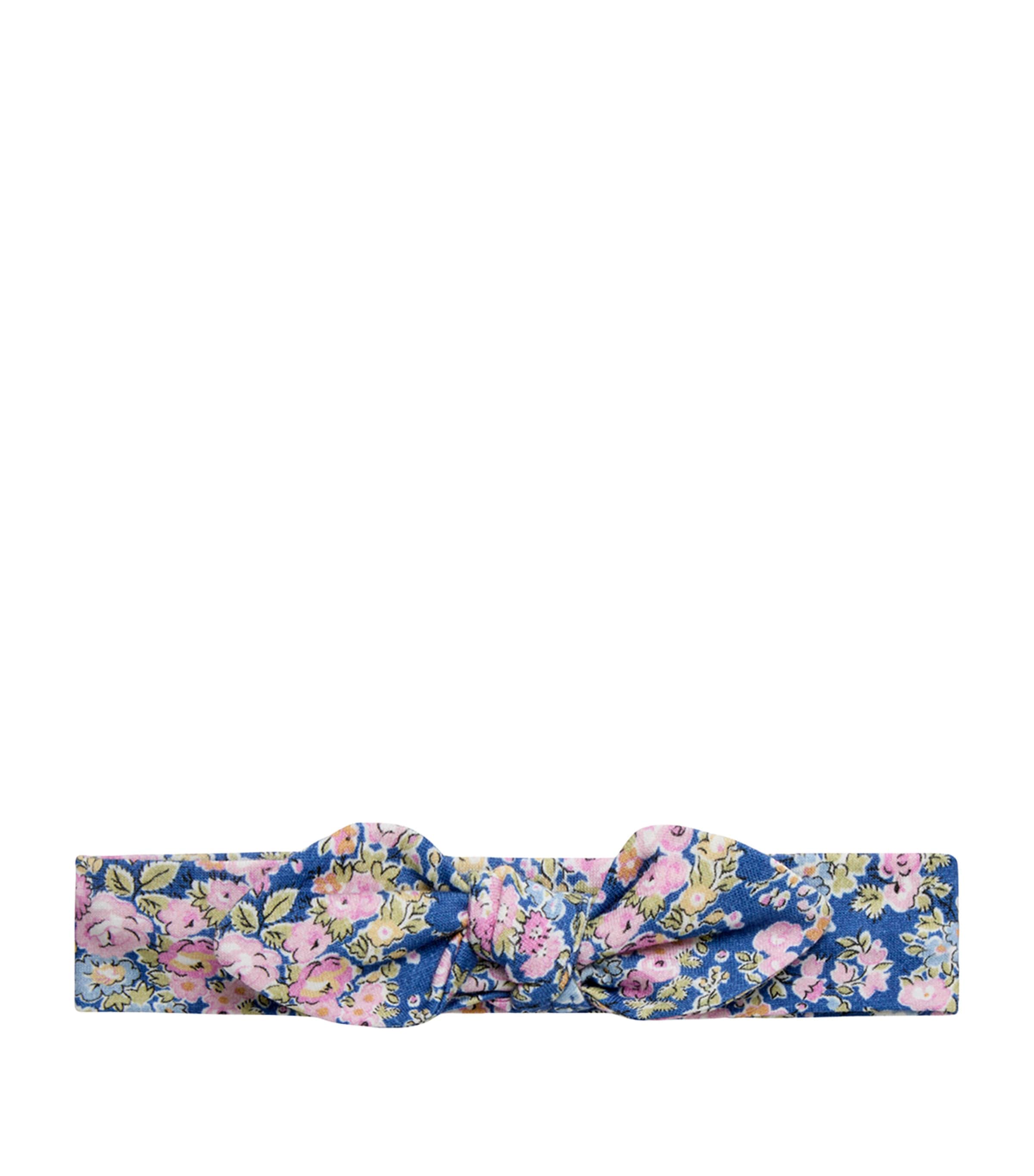 Trotters Stretch-Cotton Floral Headband Cornflower Image 1