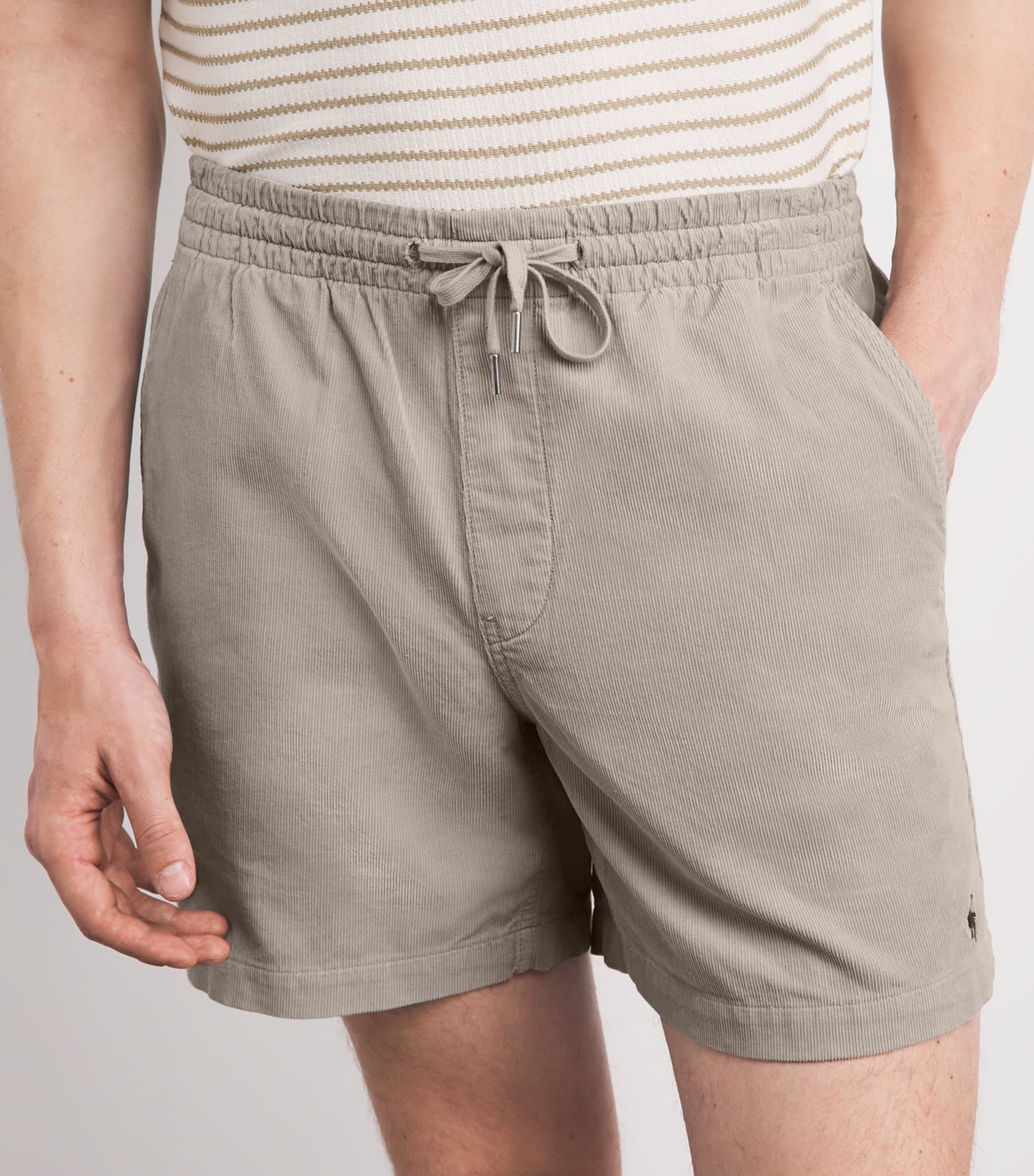 Polo Ralph Lauren Mens Cotton Corduroy Prepster Shorts Grey Dawn Image 3
