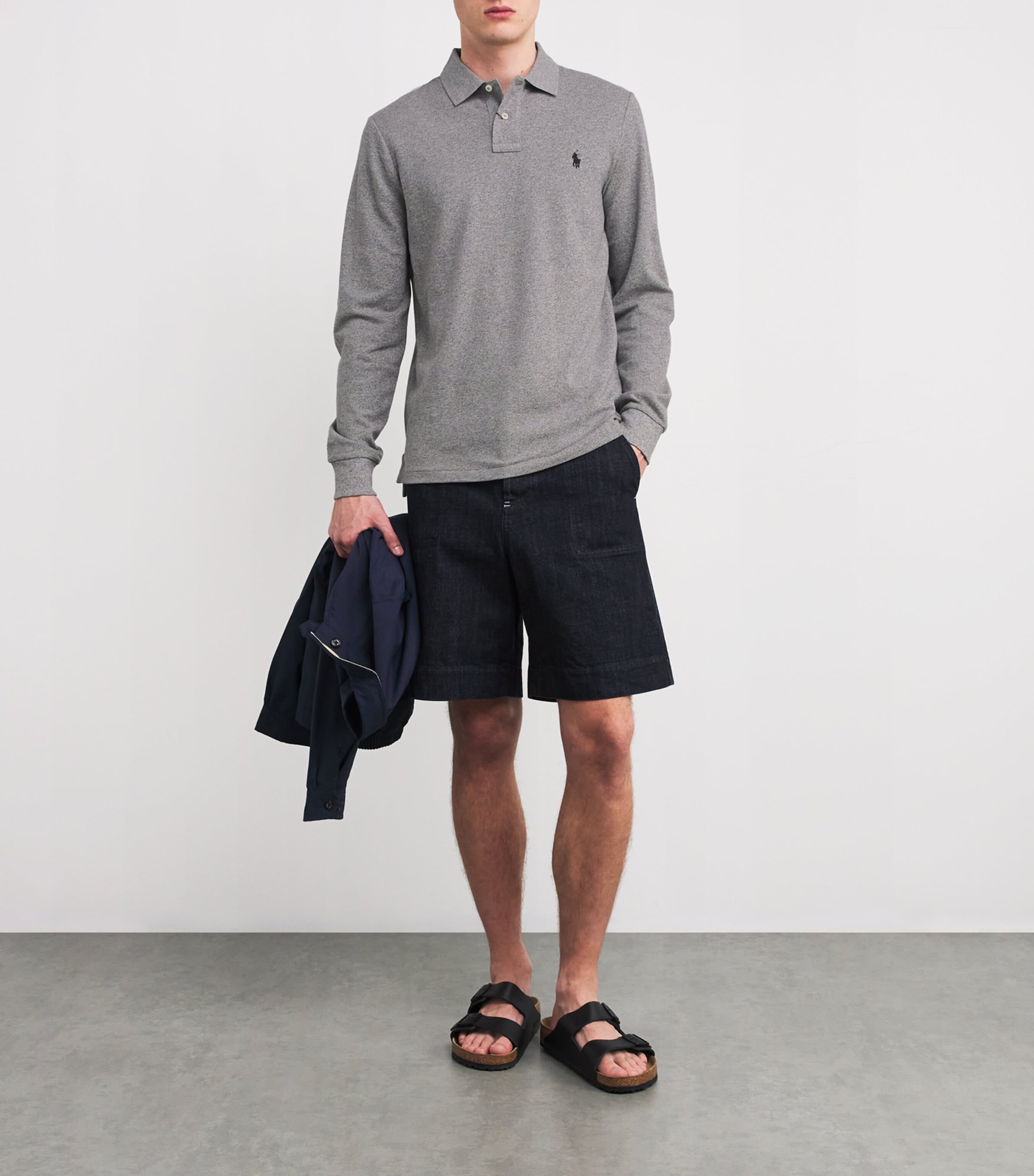 Long-Sleeved Polo Shirt CANT HEATHER Image 4