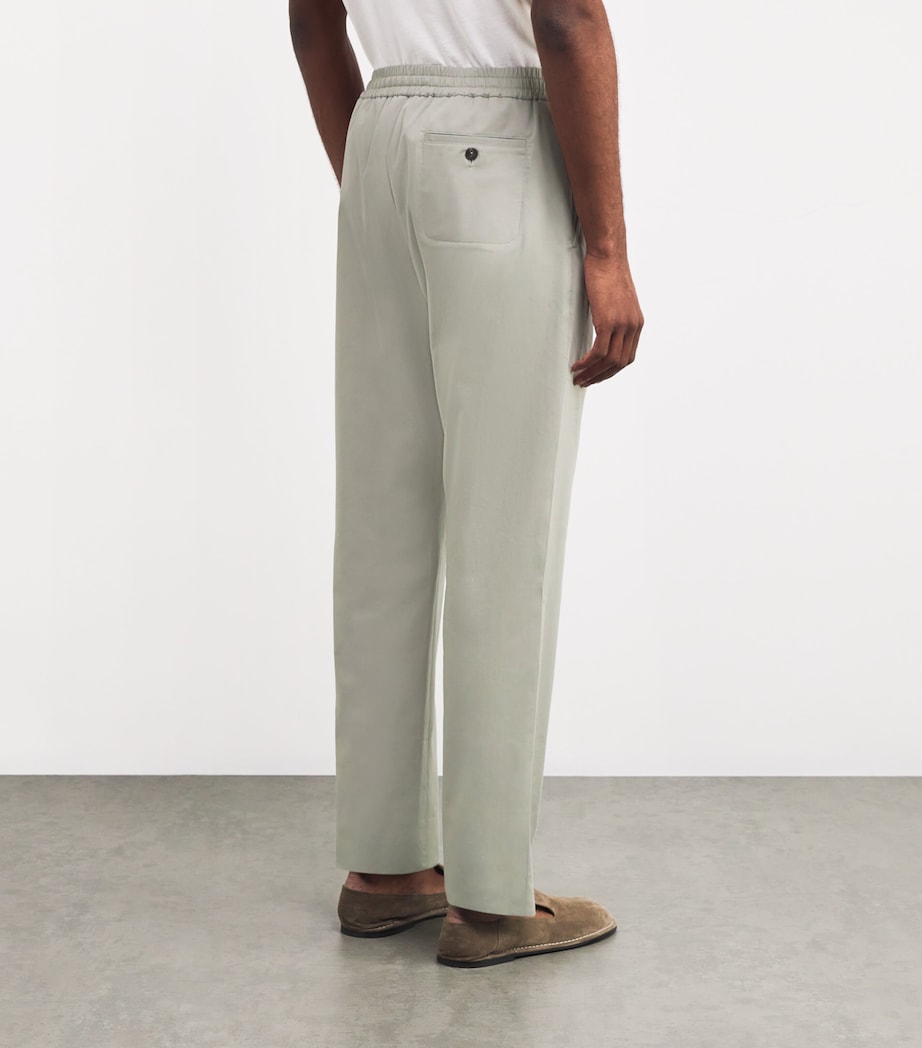 Cotton-Stretch Drawstring Trousers E36 SAGE Image 4