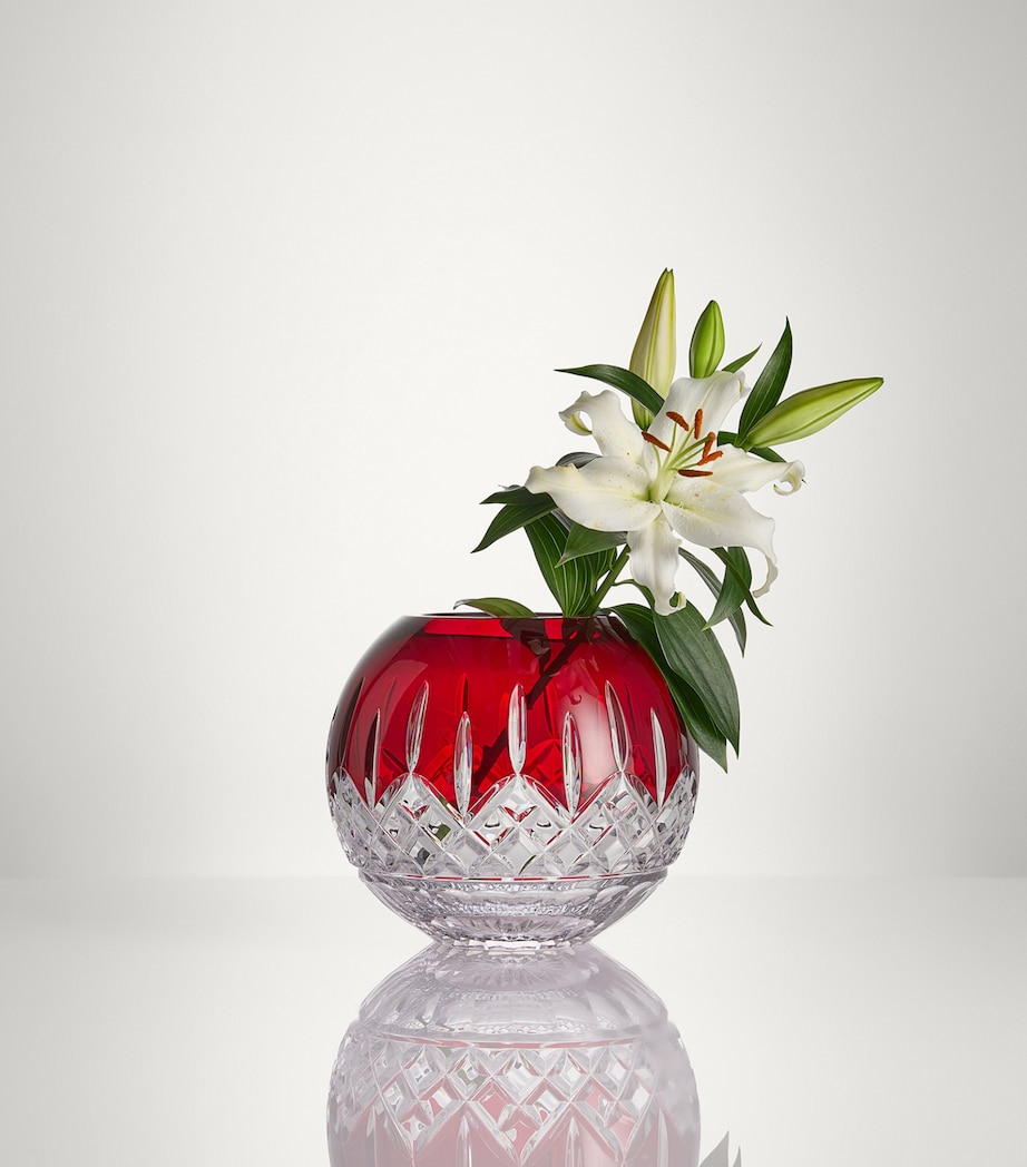 Crystal Lismore Red Rose Bowl (20cm) RED Image 2