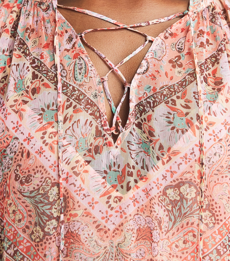 Rixo Womens Floral Miyah Mini Dress Cara Bandana Orange Image 3