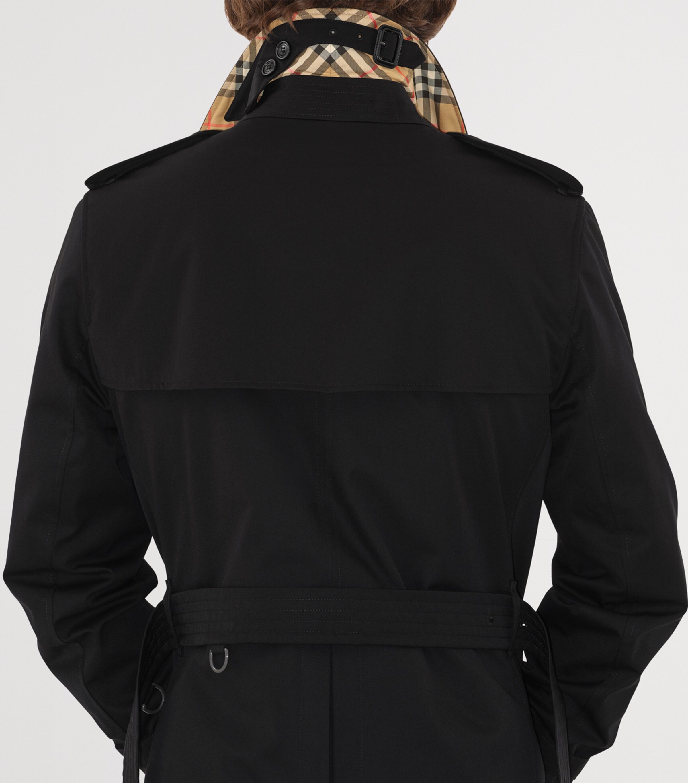 Burberry Mens Mid-Length Kensington Heritage Trench Coat Black Image 6