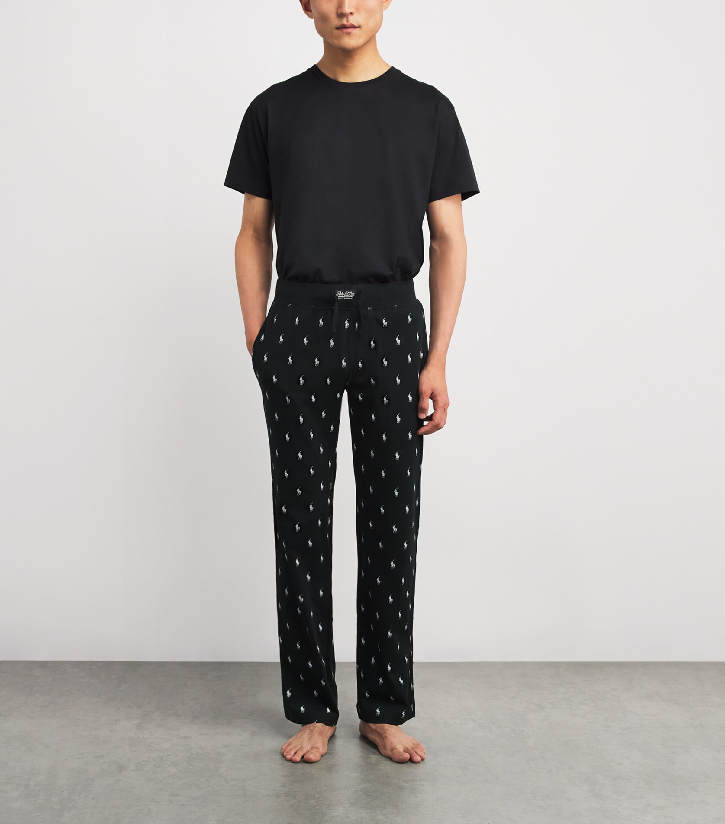 Cotton Polo Pony Pyjama Bottoms POLO BLACK AOPP Image 2