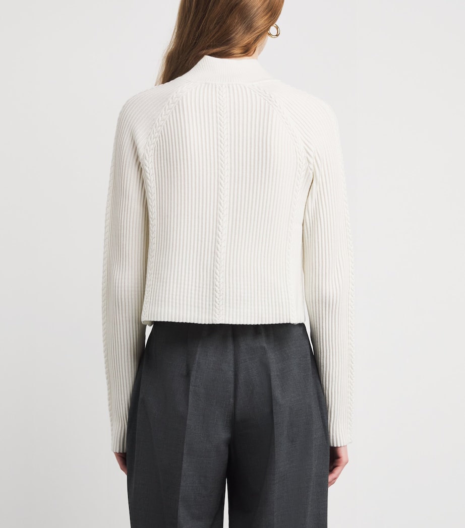 Rib-Knit Quarter-Zip Sweater ECRU Image 4
