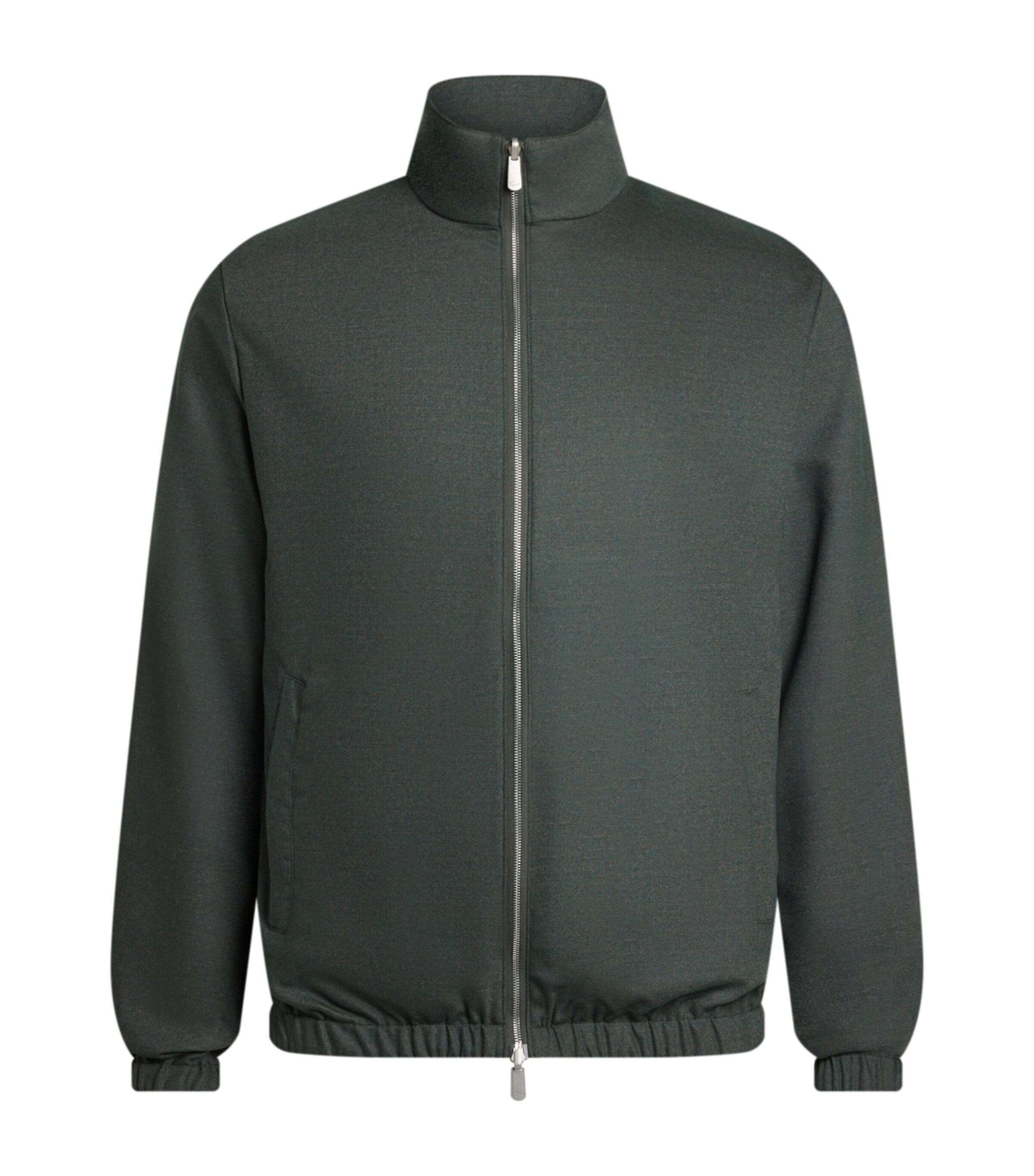 Marco Pescarolo Mens Wool-Cashmere Reversible Bomber Jacket Green Image 3