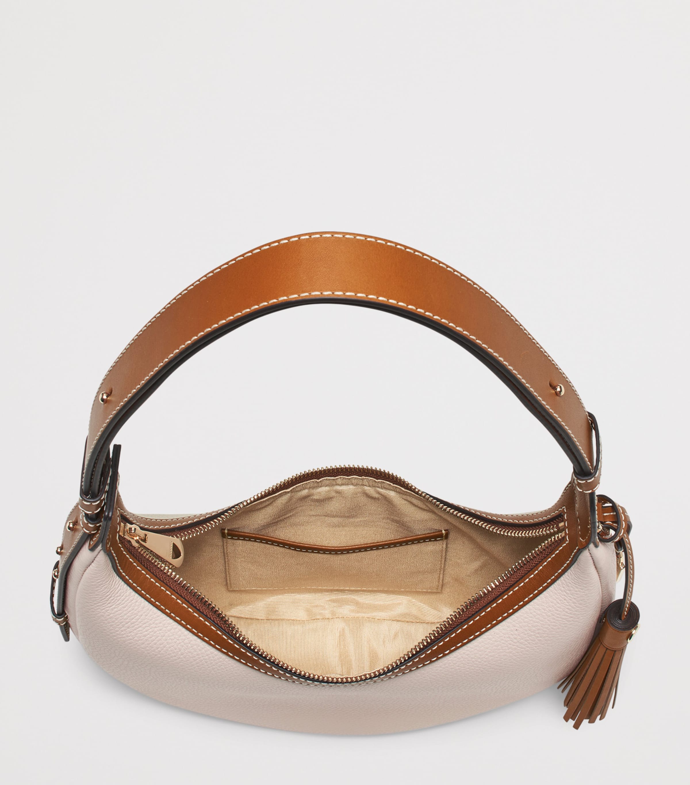 Aspinal Of London Small Leather Soho Crescent Shoulder Bag Neutral Image 4