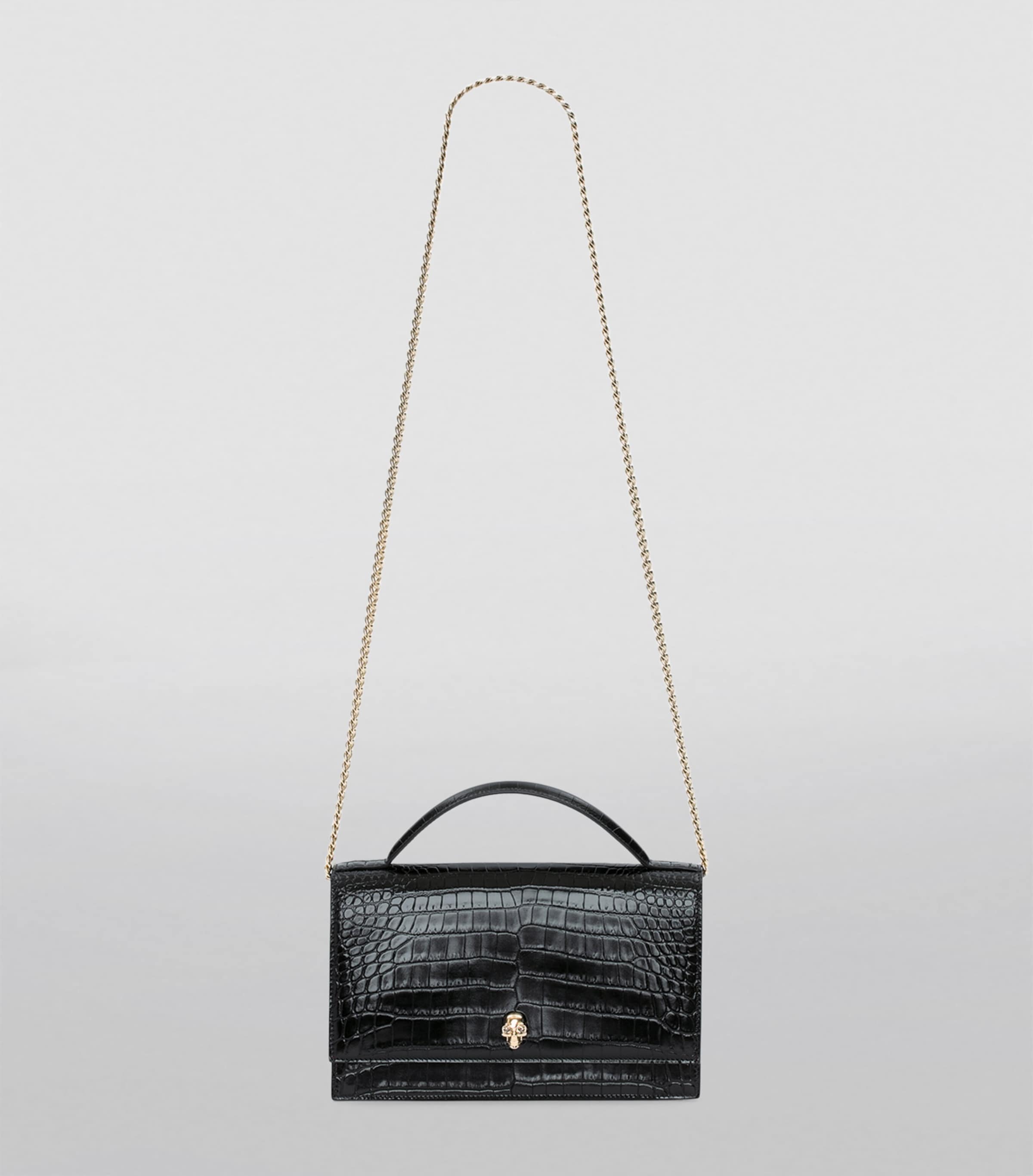 McQueen Leather Skull Top Handle Bag Image 4