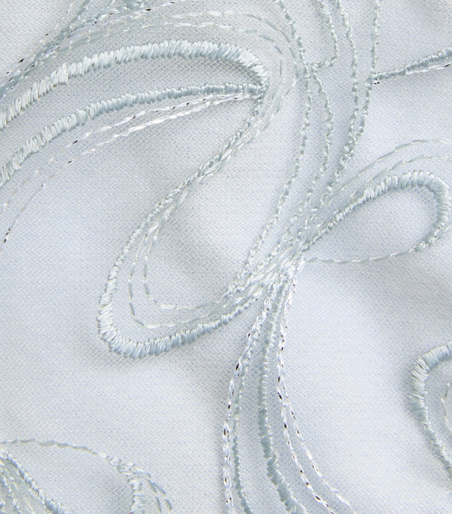 Bordelle Womens Embroidered Pearl Thong Dusty Blue Image 4