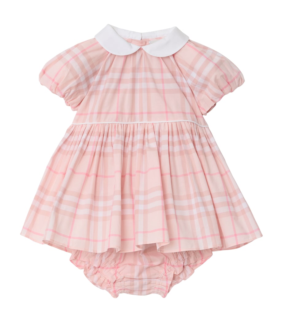 Cotton Check Dress and Bloomers Set (1-18 Months) ICE PINK IP CHECK Image 1