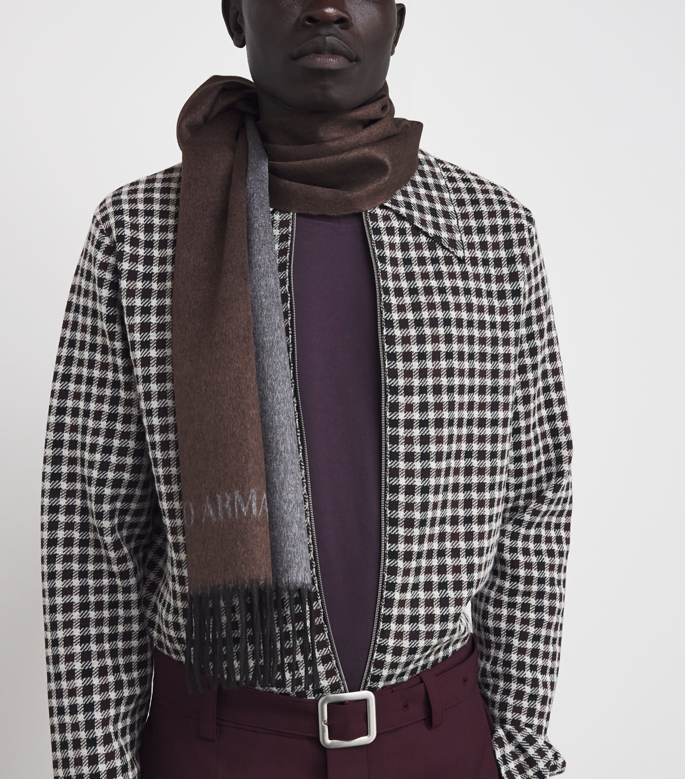 Silk-Cashmere Fringe Scarf F6045 Image 3