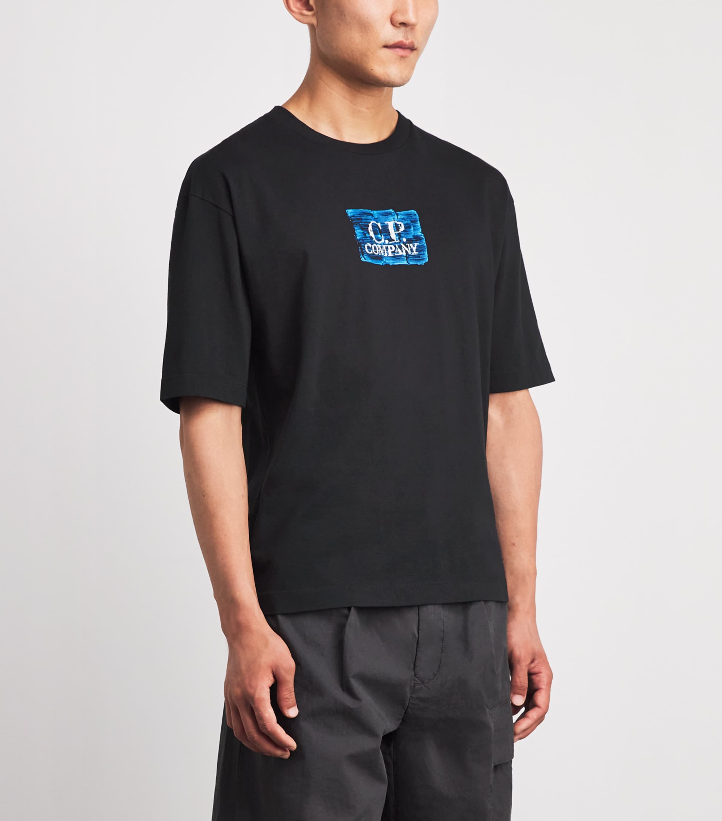 C.P. Company Mens Cotton Logo T-Shirt Black Image 4