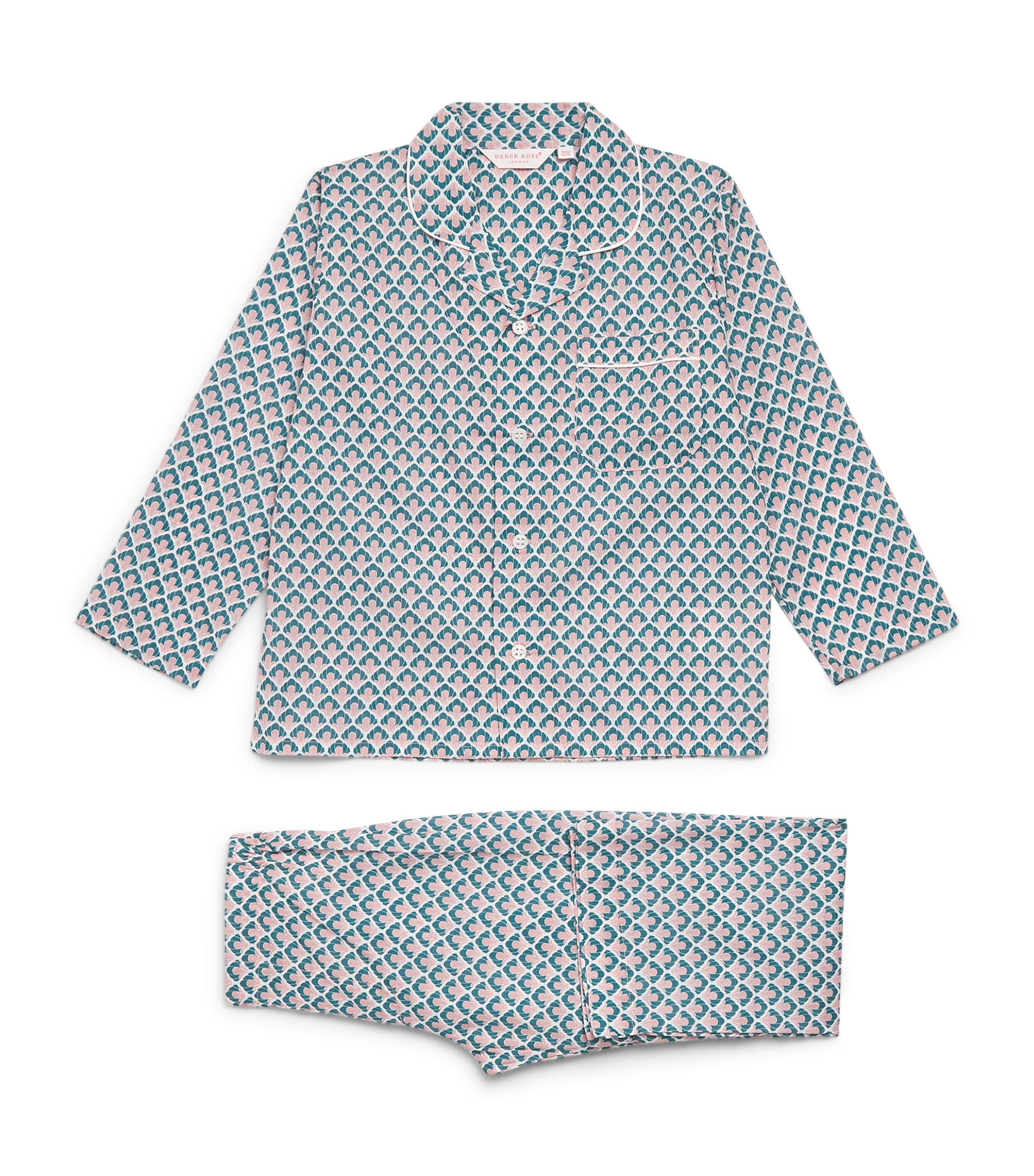 Derek Rose Printed Ledbury Pyjama Set In Green
