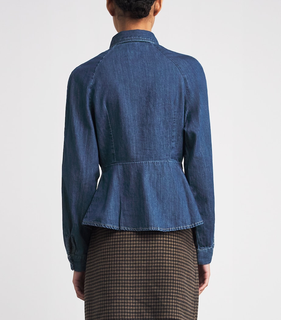 Claudie Pierlot Womens Peplum Denim Shirt Blue Denim Image 5