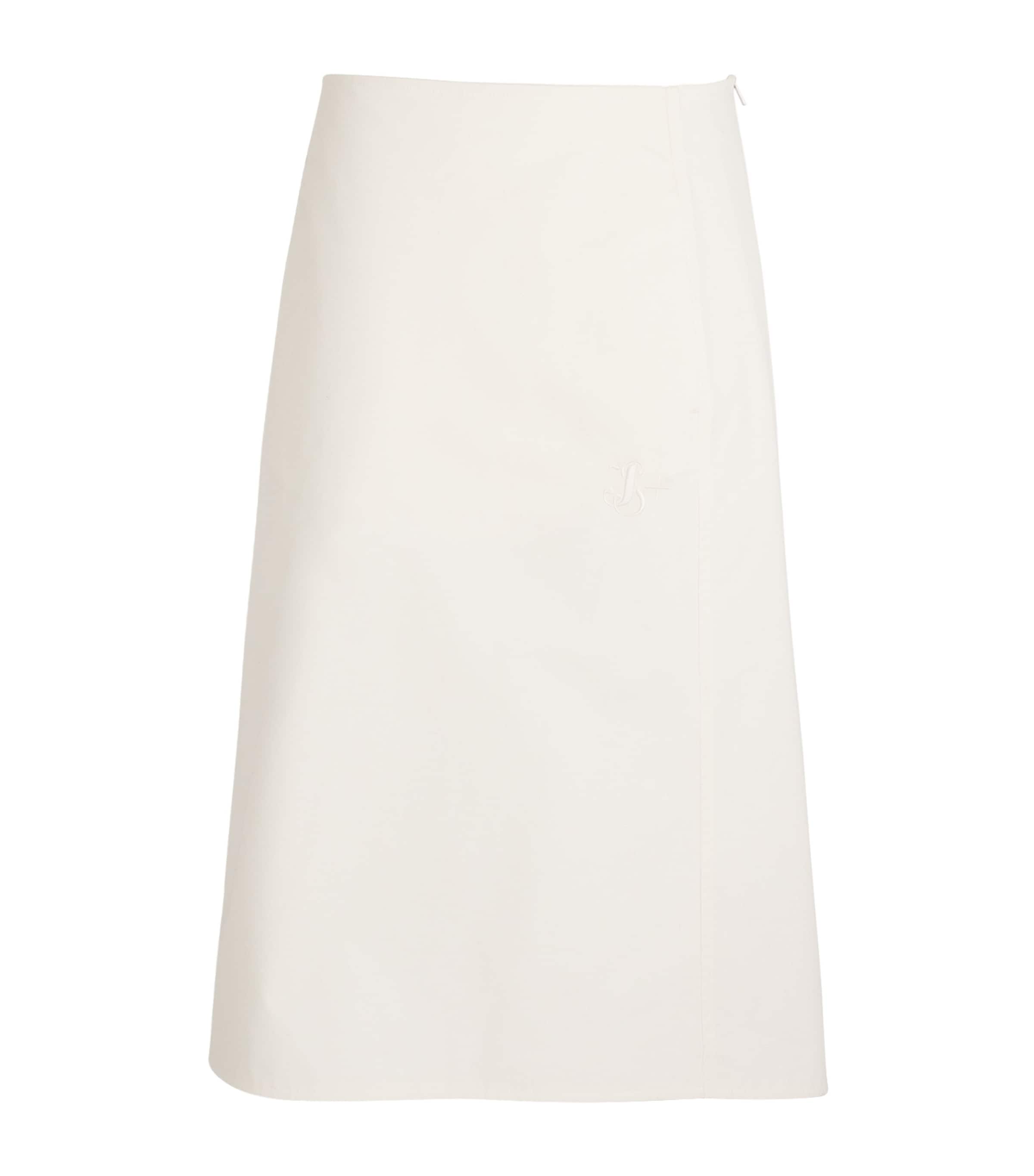 Jil Sander Padded Midi Skirt In White