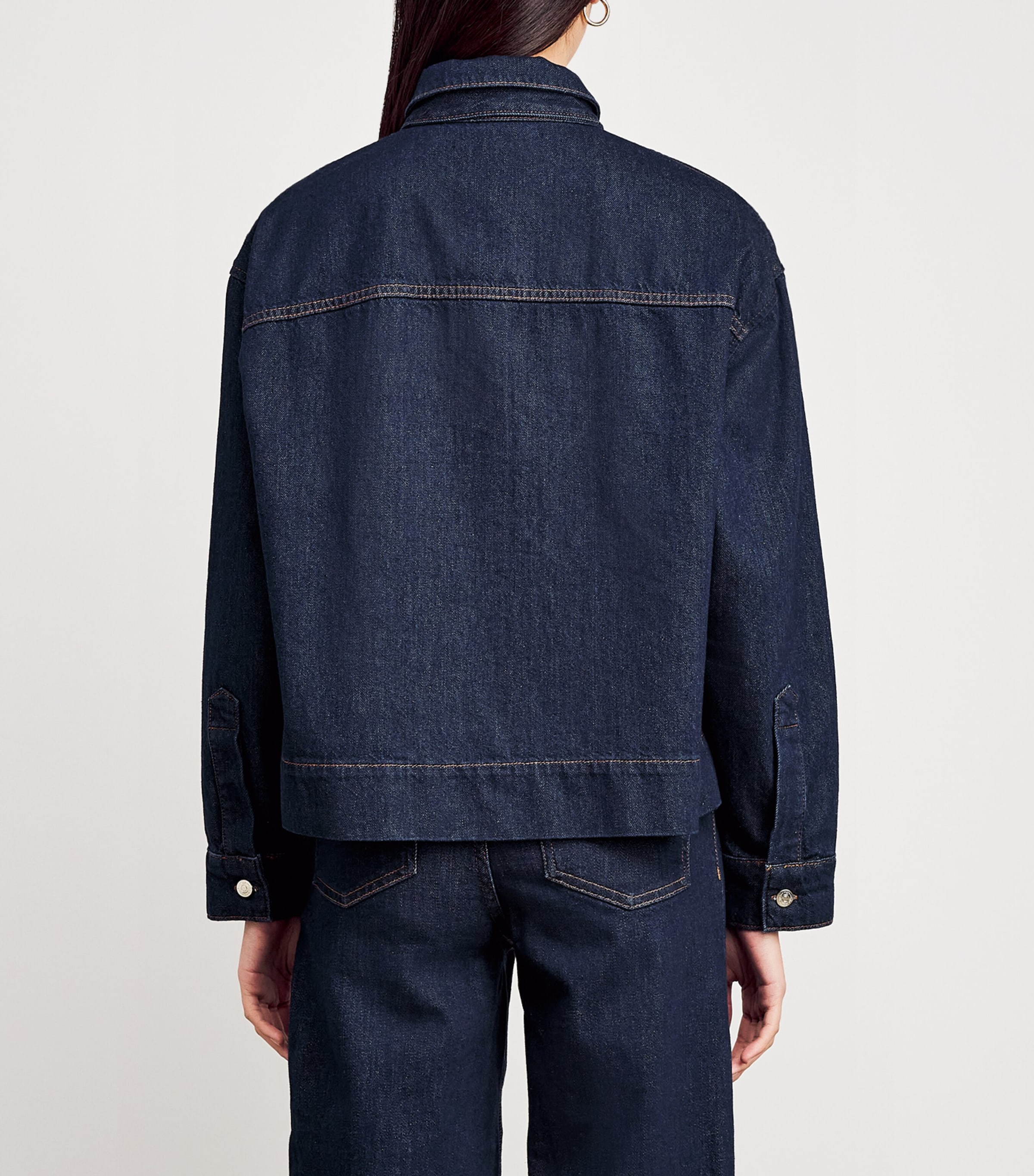 Bow-Detail Denim Jacket NAVY Image 4