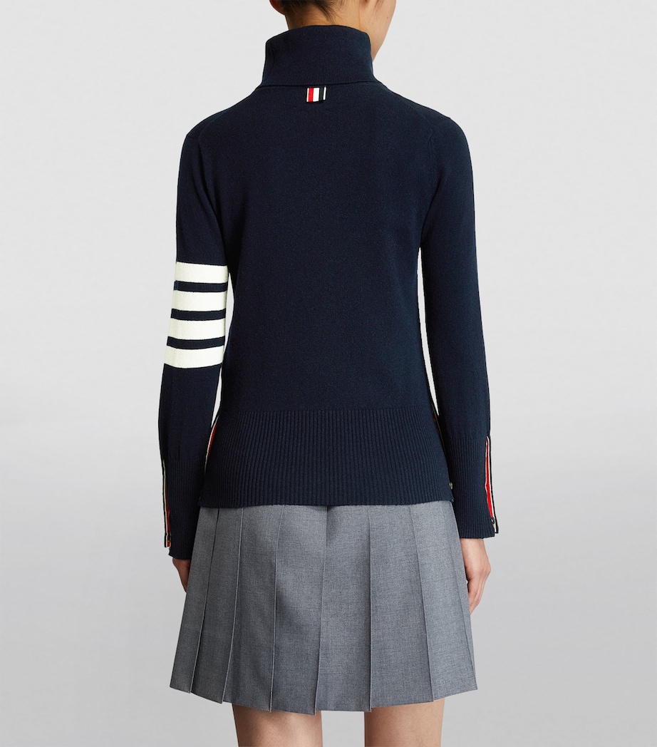 Cashmere 4-Bar Rollneck Sweater NAVY Image 4