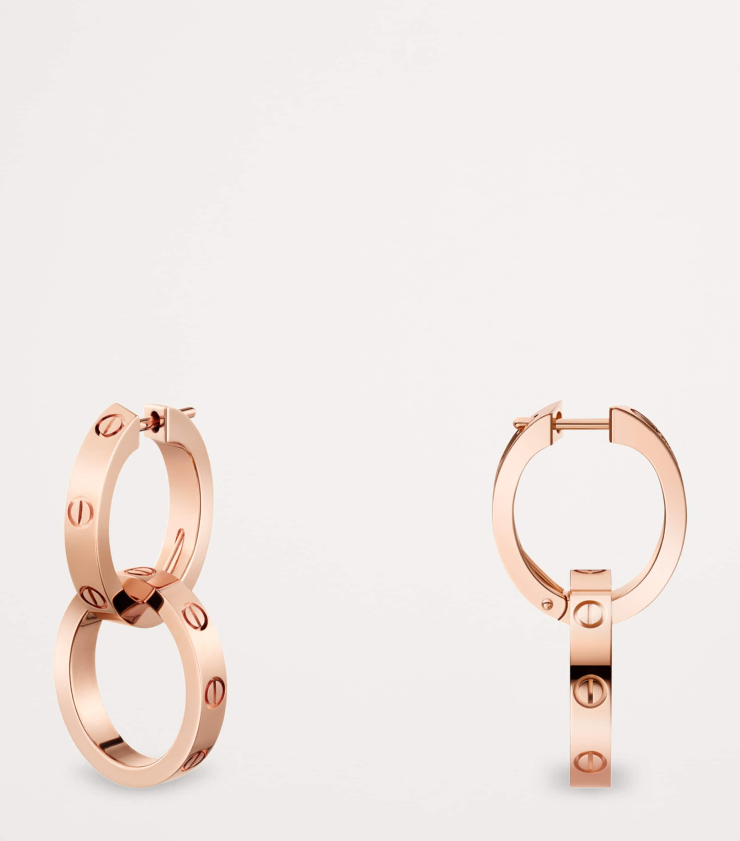 Rose Gold LOVE Double Hoop Earrings ROSE GOLD Image 4