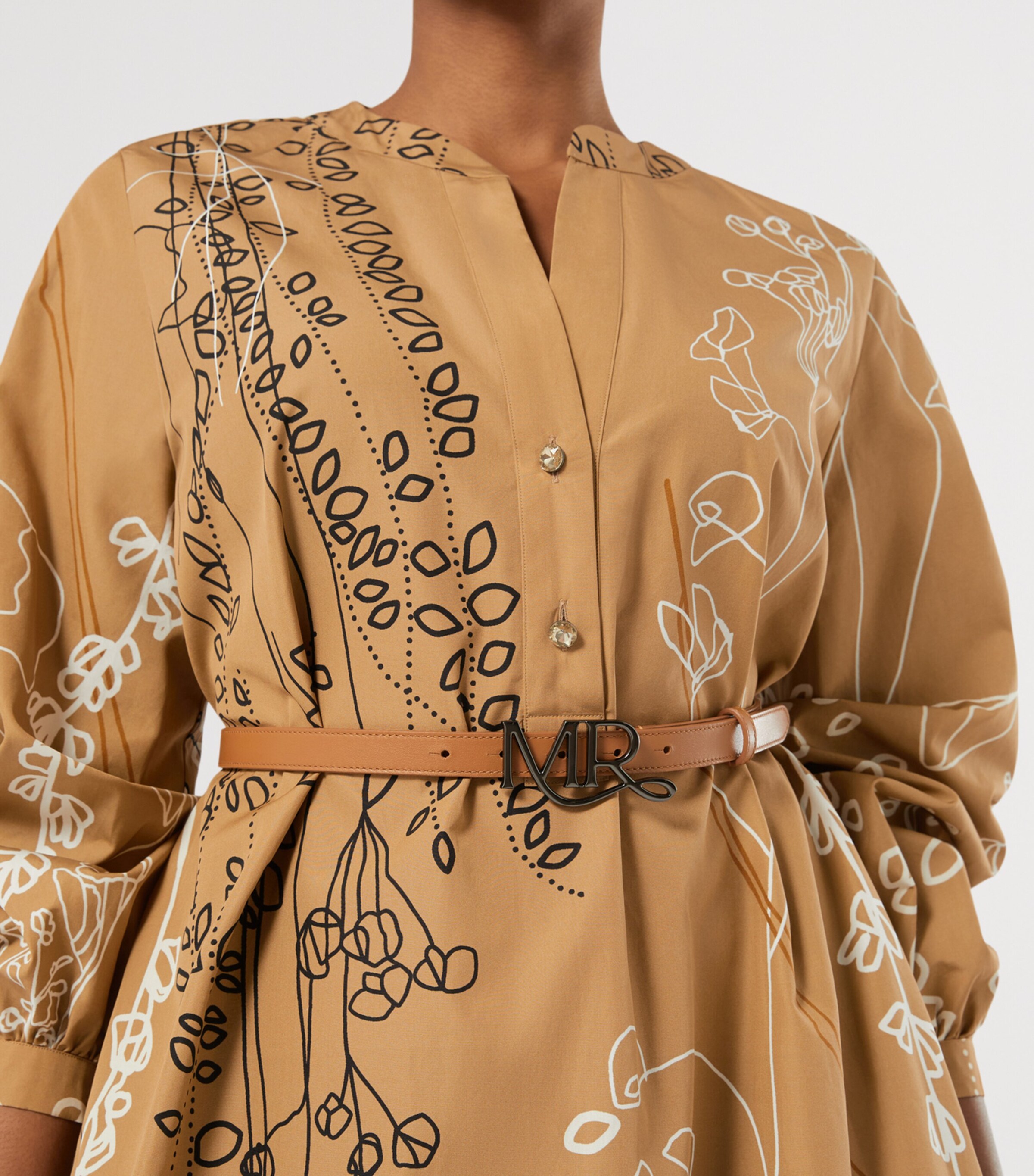 Marina Rinaldi Leather Logo Belt Tobacco Image 4