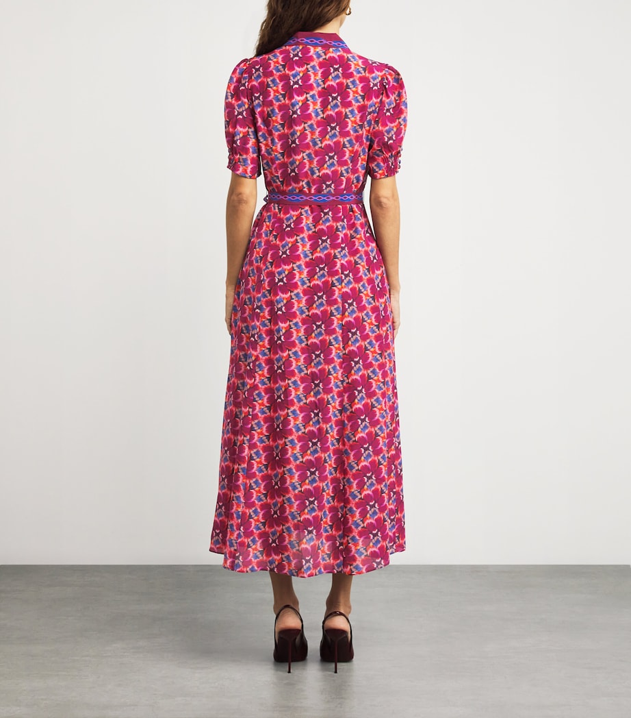 Silk Floral Vanessa D Midi Dress 2375/2376-Q MGNT/PLT Image 3