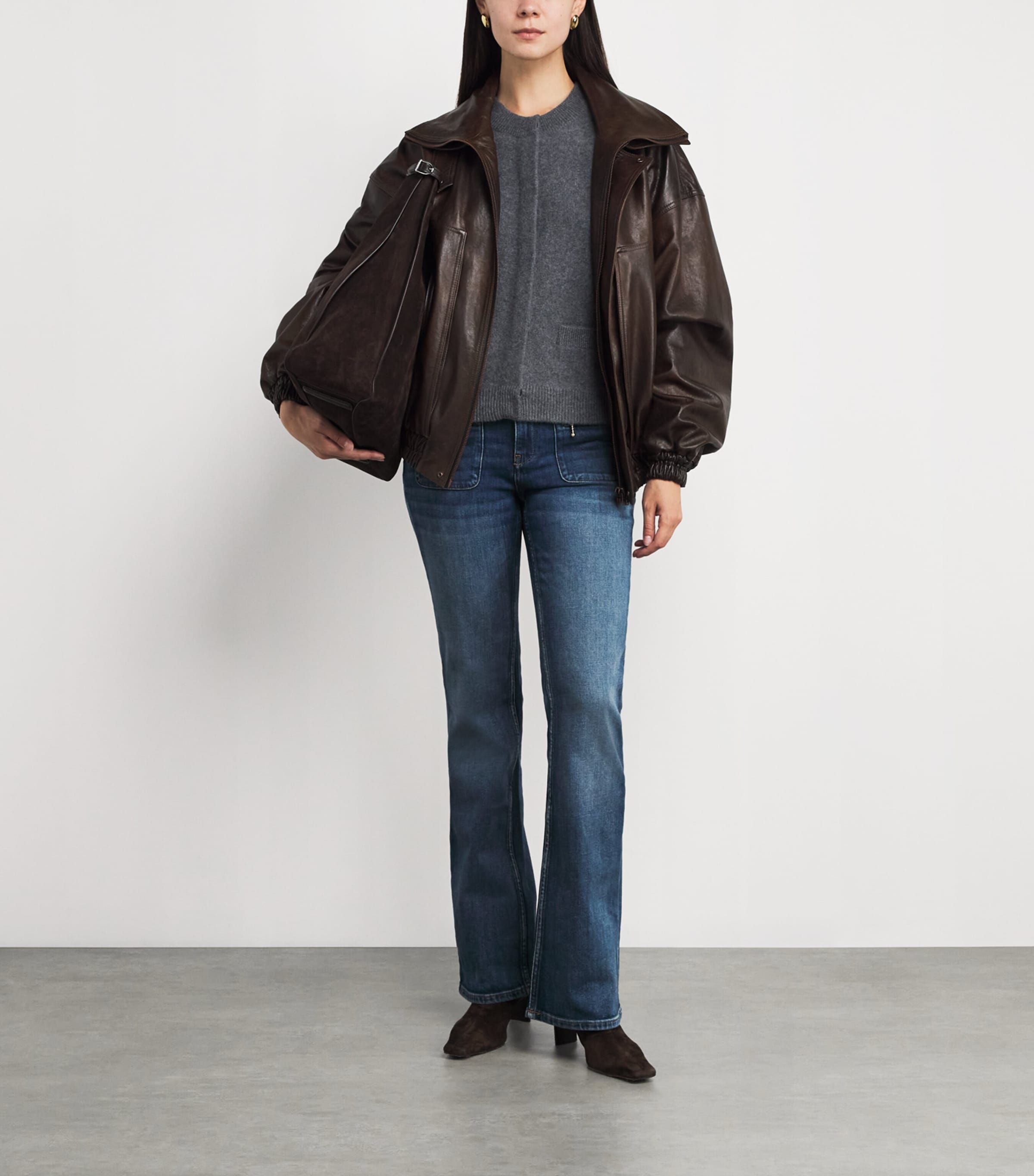 Stretch Denim Bootcut Jeans BLUE Image 2