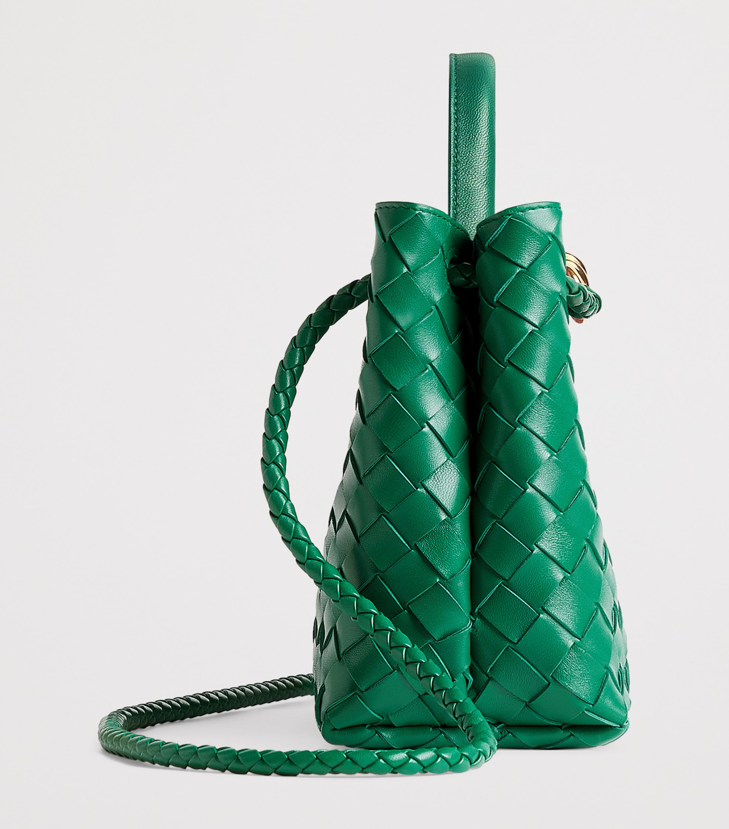 Small Intrecciato Leather Andiamo Top-Handle Bag 3196 Image 5