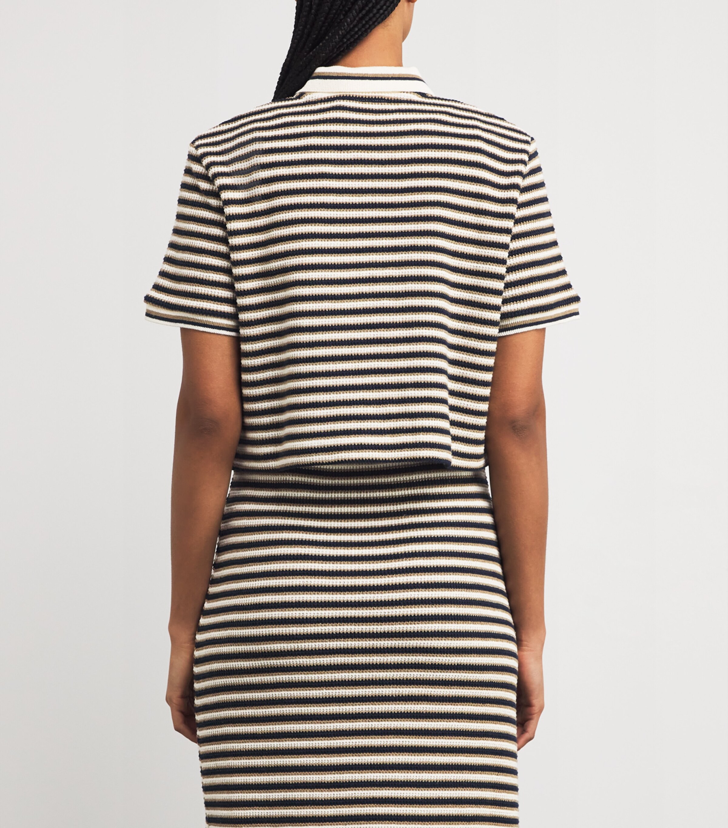 MAX&Co. Womens Cotton-Blend Striped Shirt Midnightblue Image 4