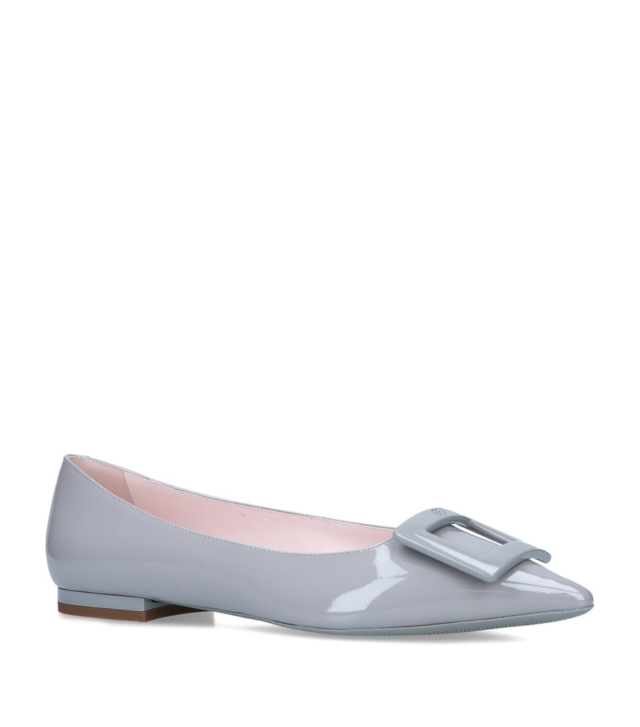 Leather Gommettine Ballet Flats GREY Image 1