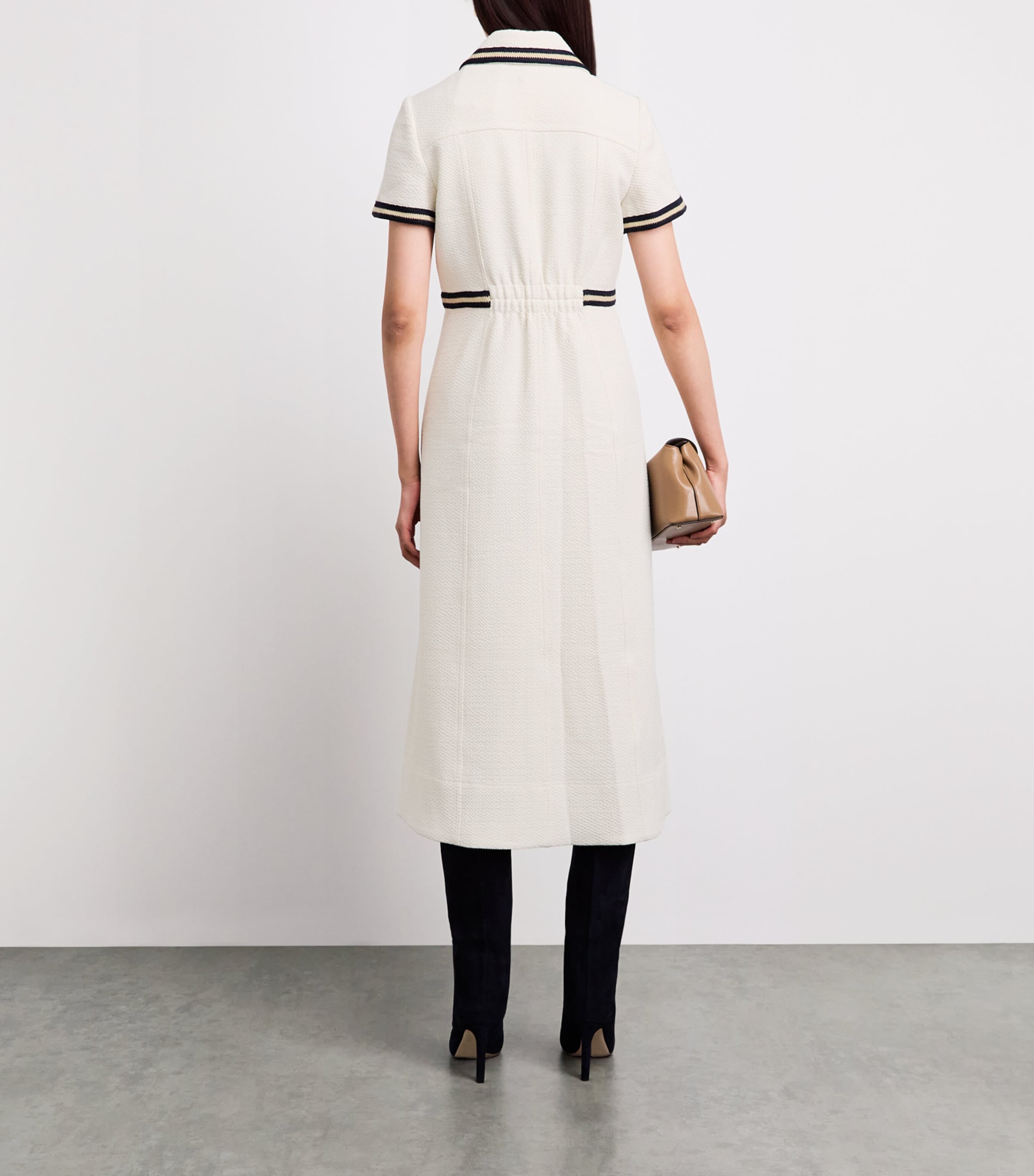 ME+EM Womens Tailored Textured Midi Dress Cream Image 4