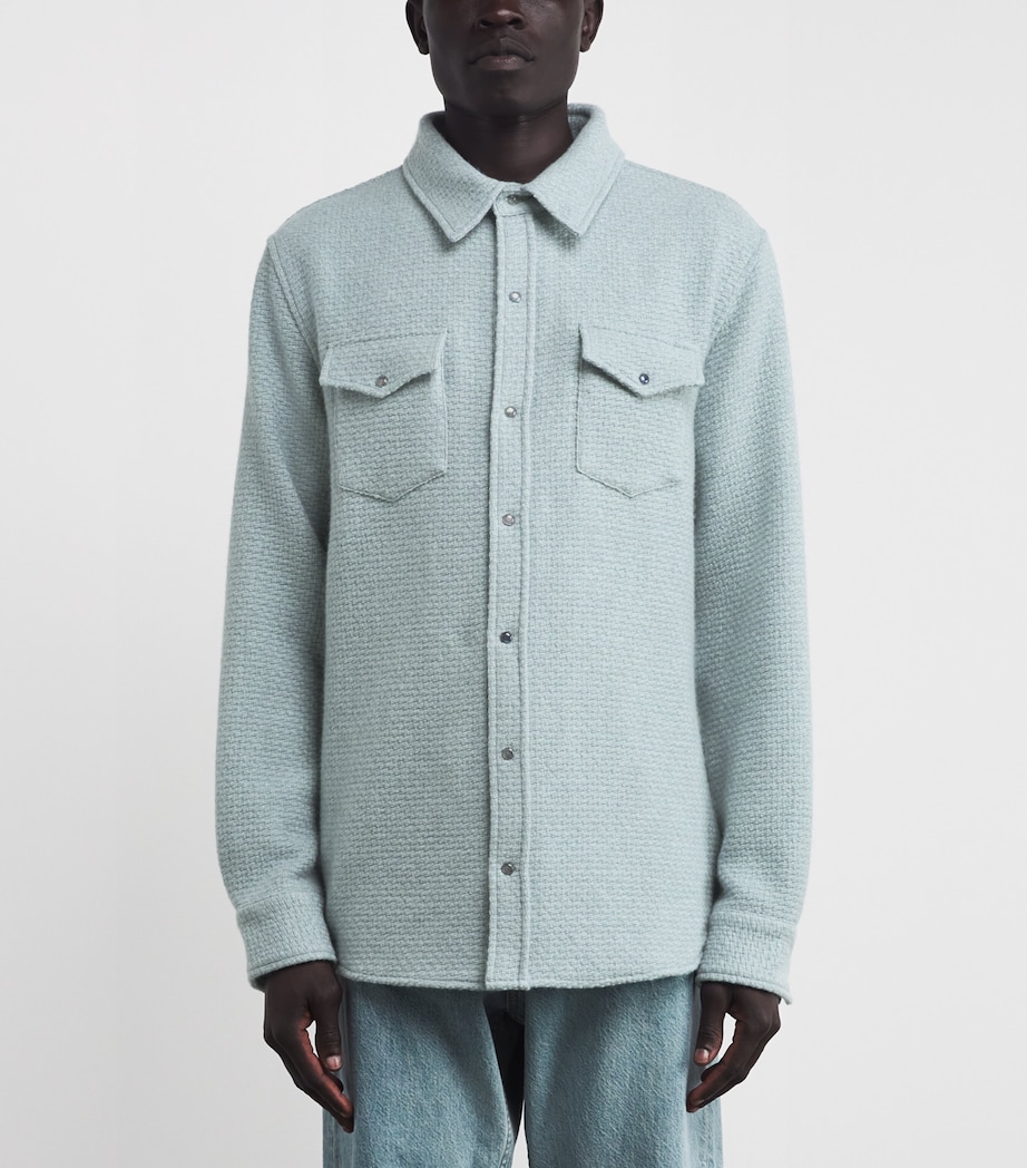 Cashmere Waffle-Knit Overshirt LABRADORITE Image 3