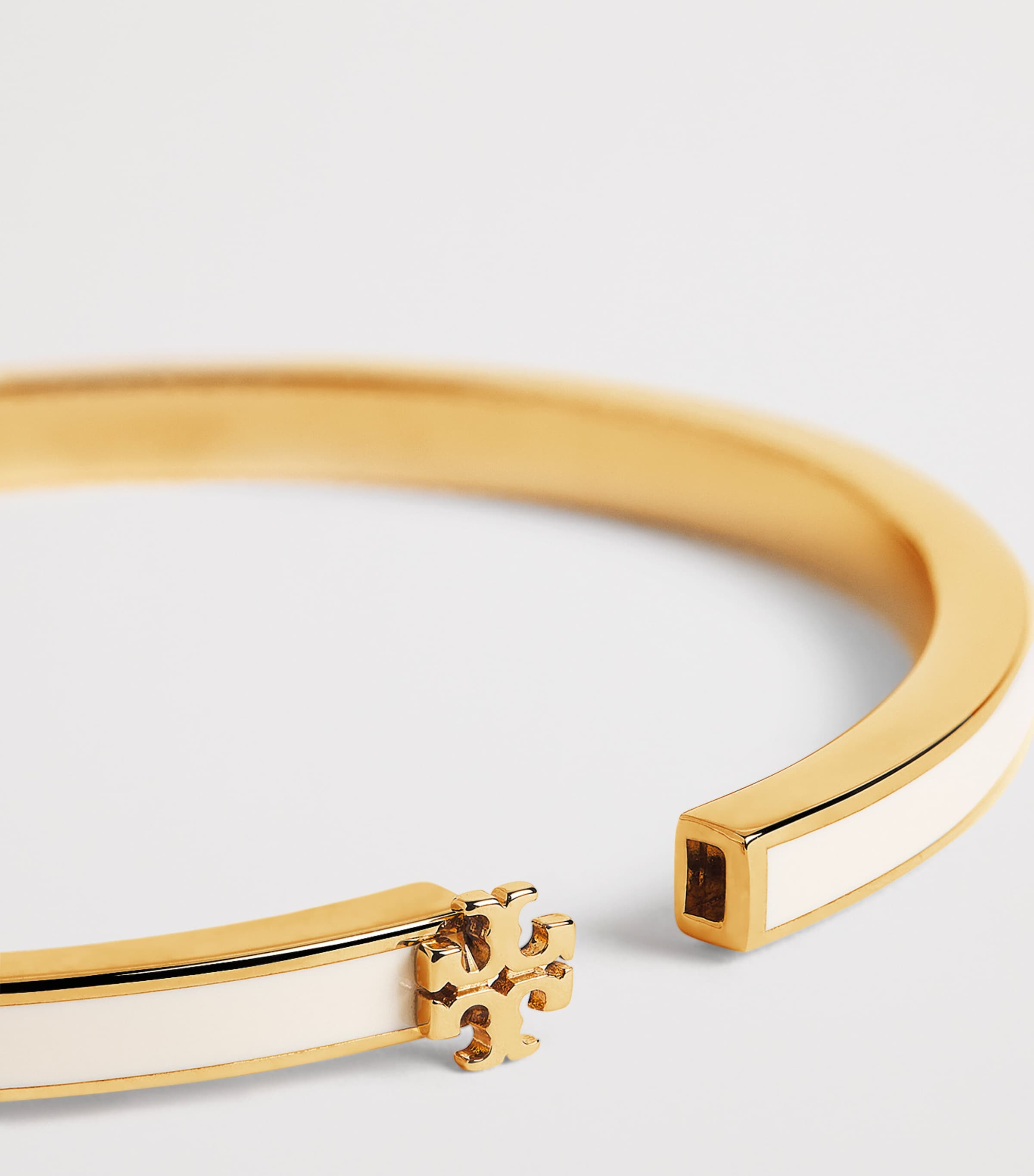 Tory Burch Gold-Plated Enamel Thin Icon Bangle Tory Gld/nw Ivry Image 5