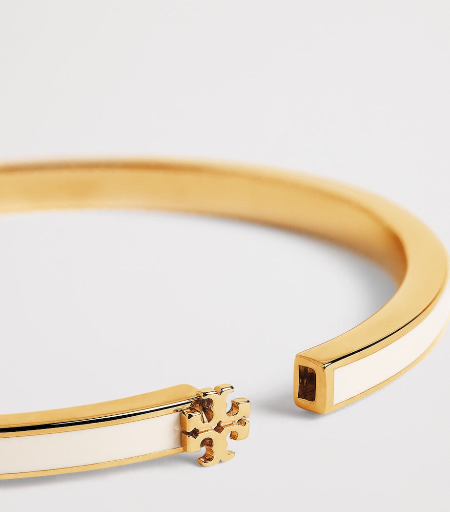 Tory Burch Gold-Plated Enamel Thin Icon Bangle Tory Gld/nw Ivry Image 5