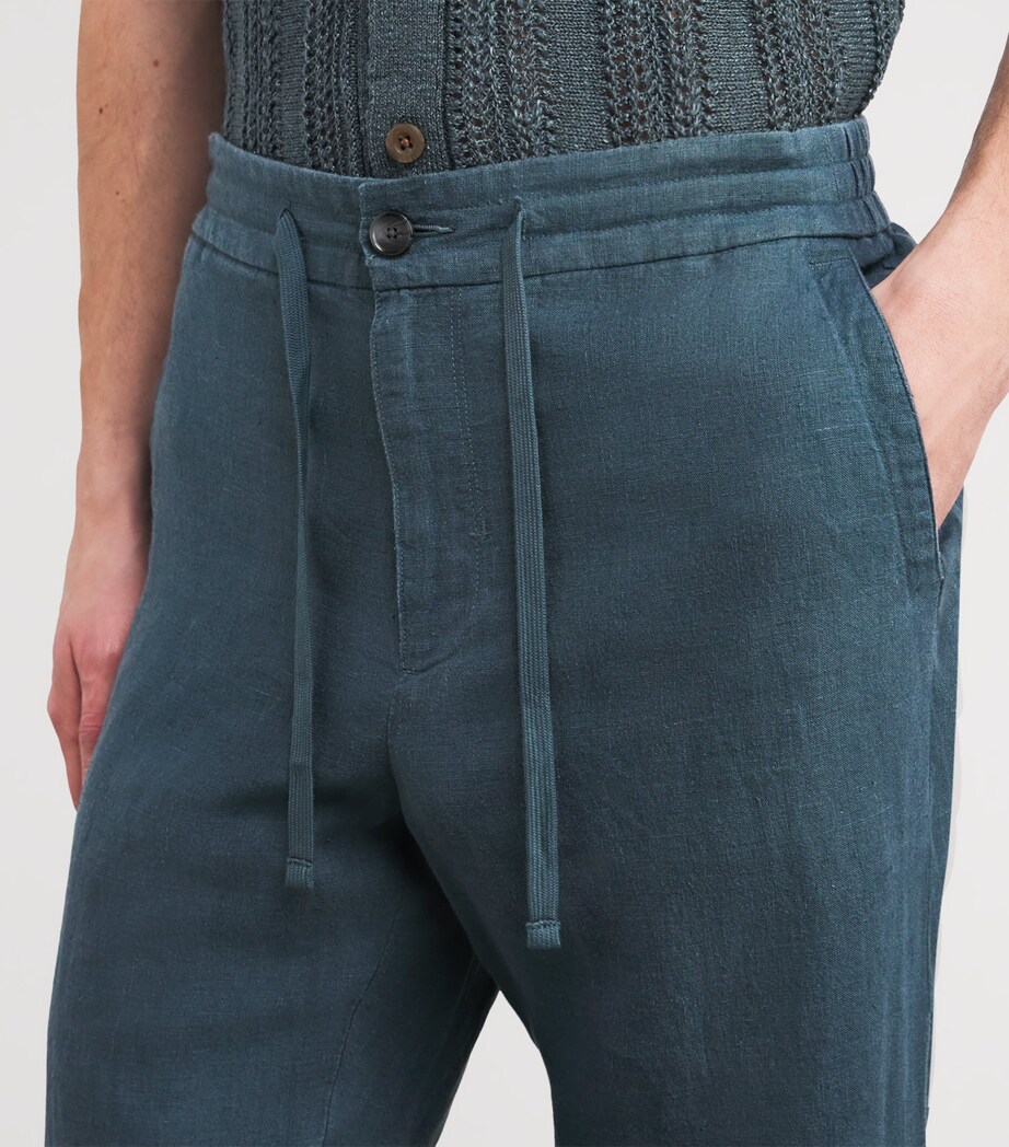 Hemp Drawstring Trousers MARLIN TEAL-441MAT Image 6