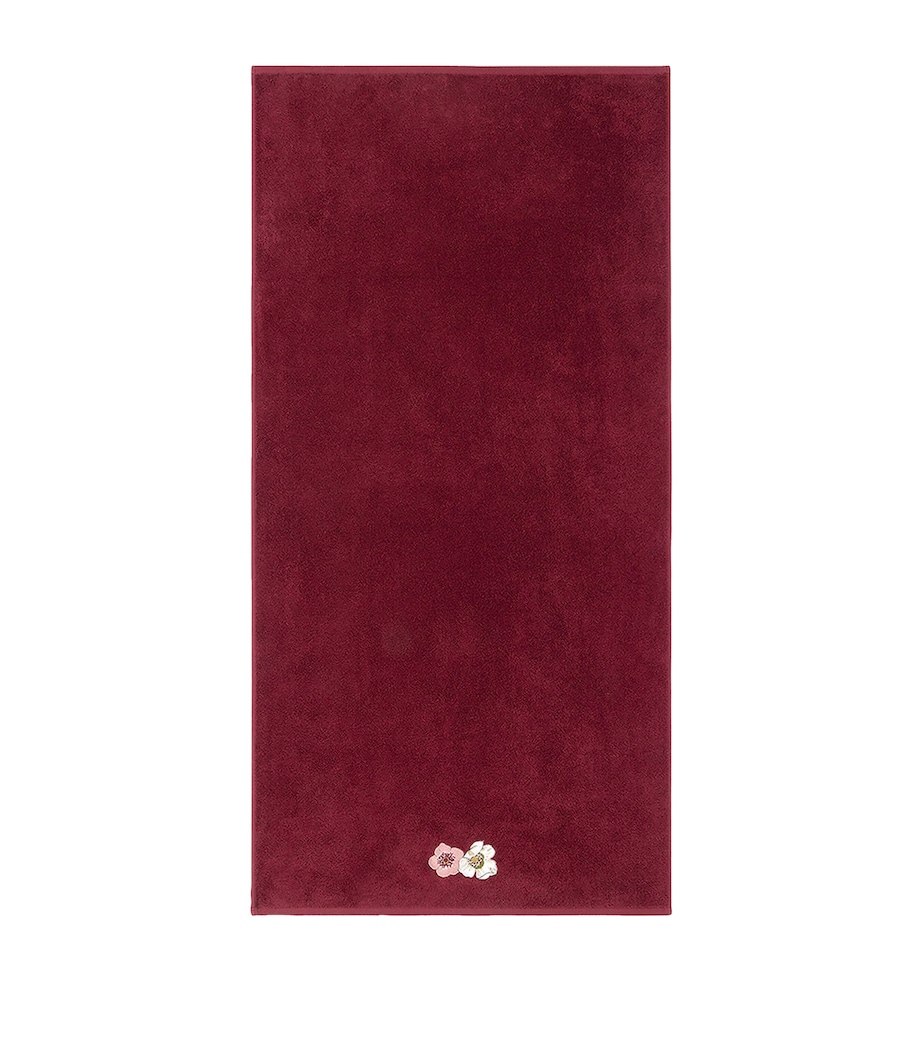 Corolles Hand Towel (55cm x 100cm) BURGANDY Image 2