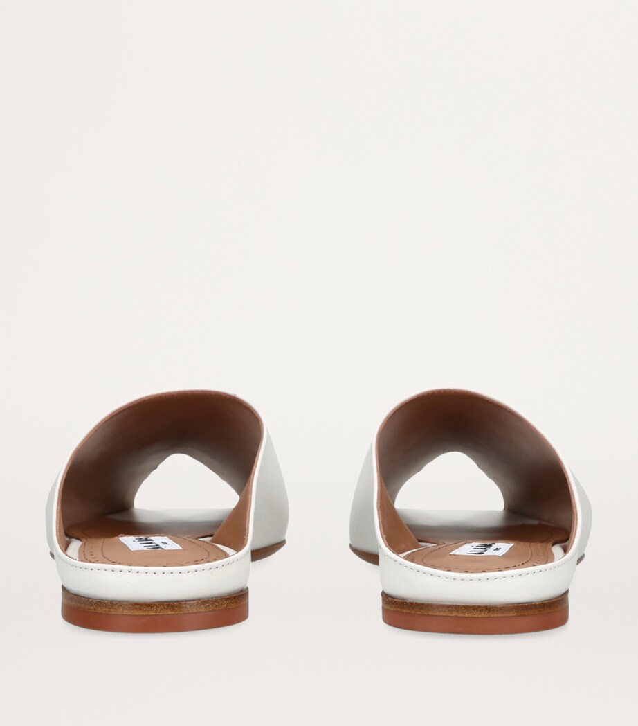 Leather A-Cut Mules WHITE Image 2