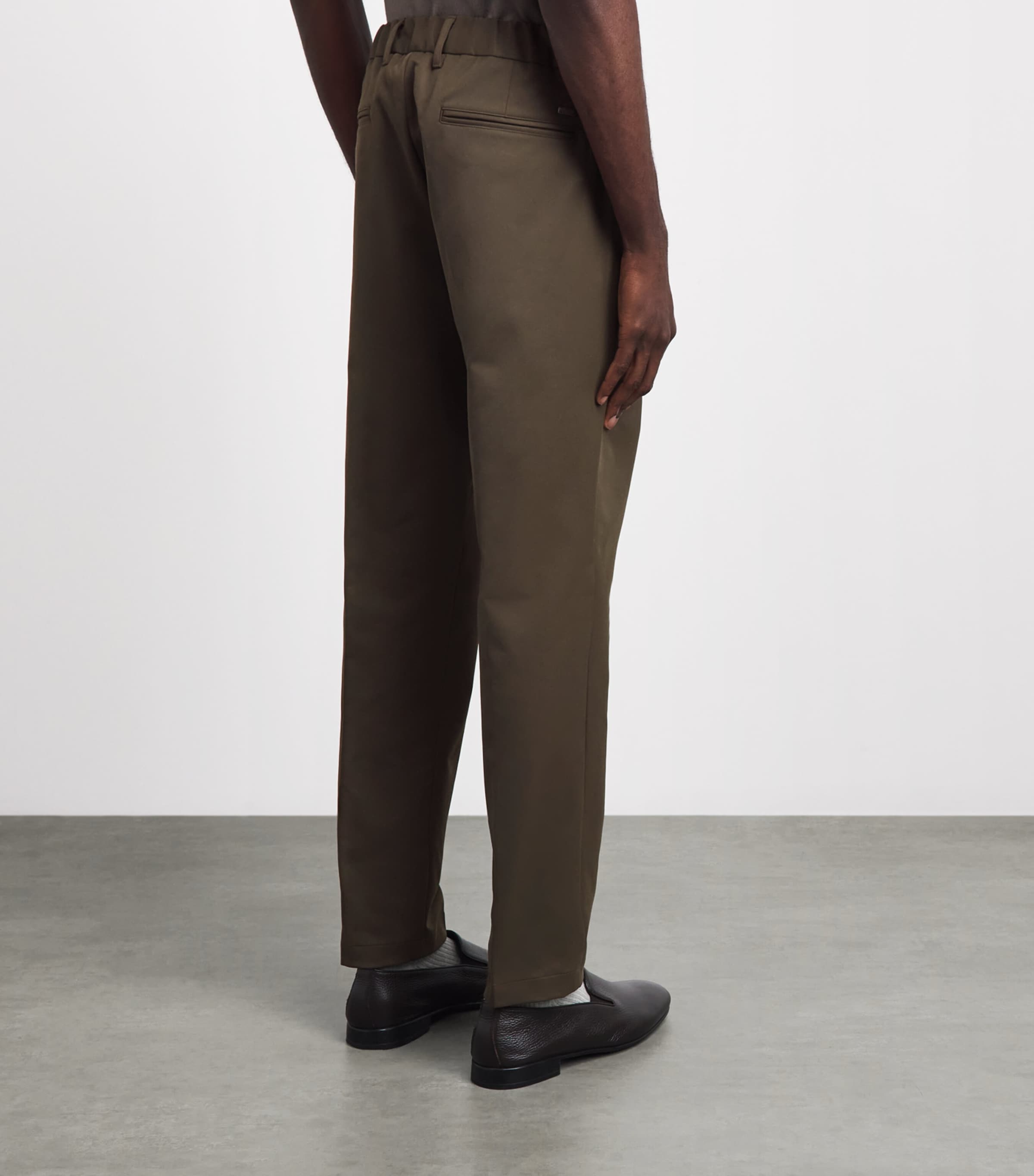 Herno Mens Technical Drawstring Trousers Verde Militare Image 5