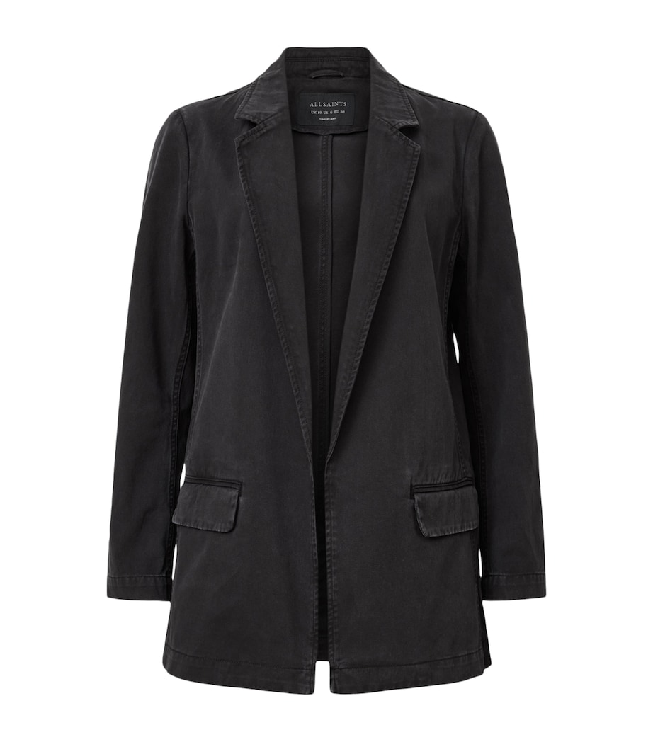 AllSaints Womens Denim Aleida Blazer Washed Black Image 1