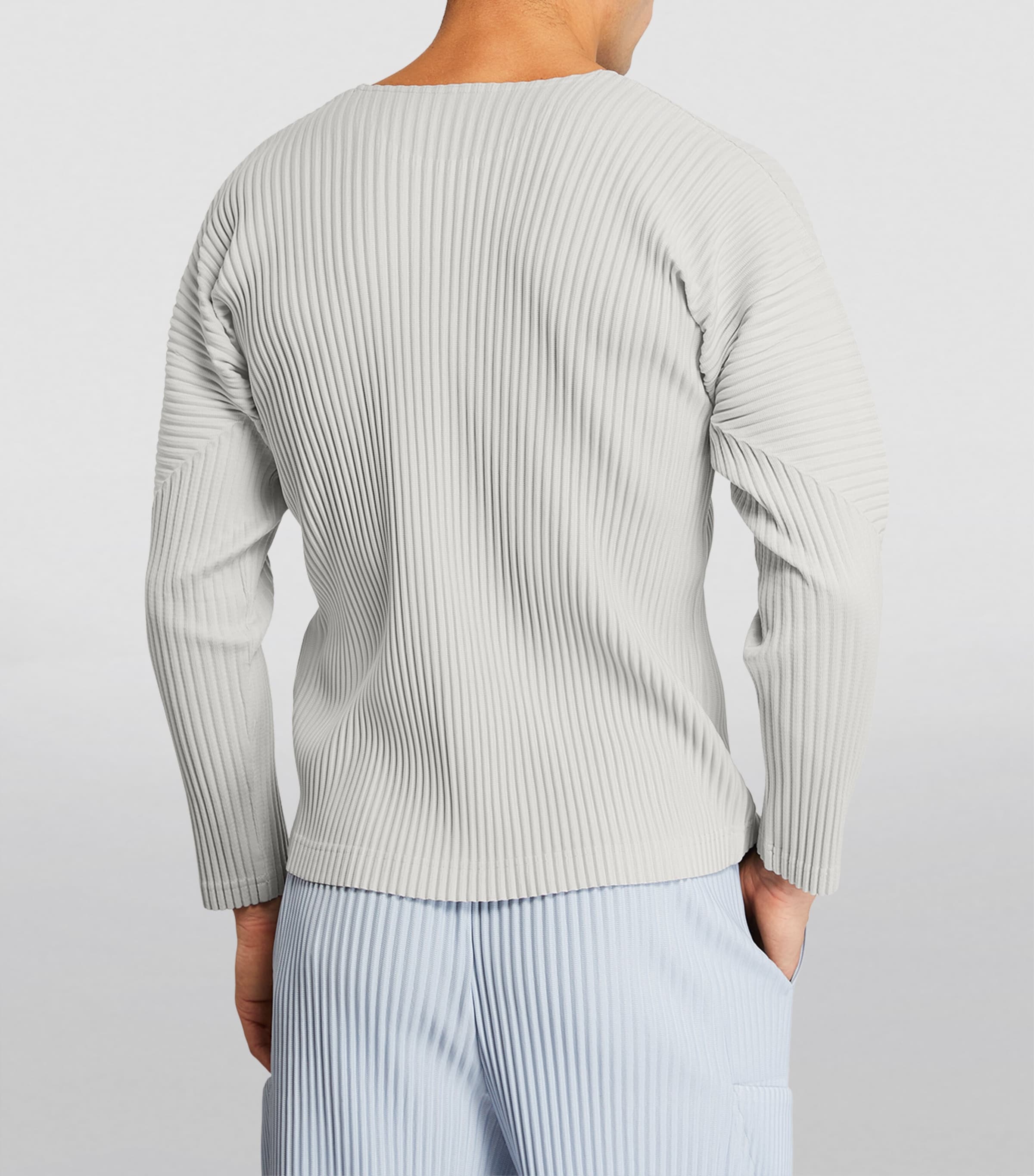 Homme Plissé Issey Miyake Grey Pleated Long-Sleeve T-Shirt