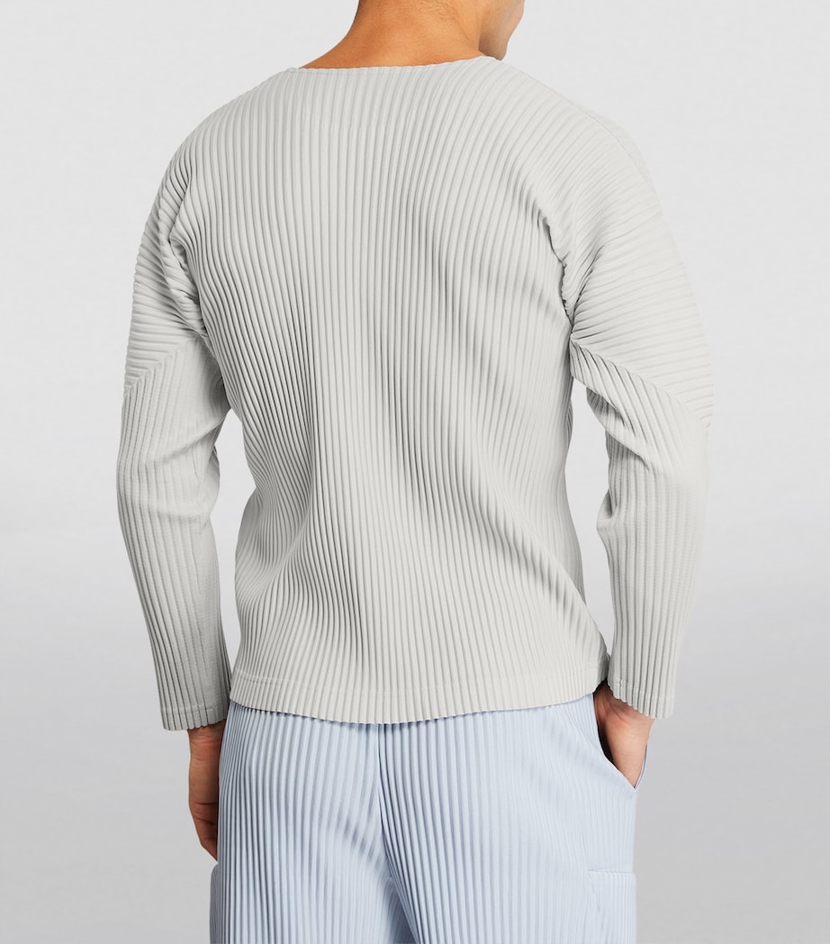 Pleated Long-Sleeve T-Shirt 11 LIGHT GRAY Image 4