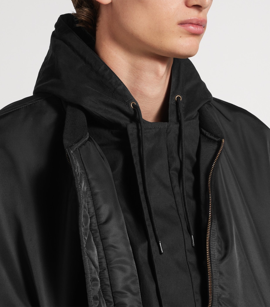 Balenciaga Mens Oversized Hooded Bomber Jacket Image 6