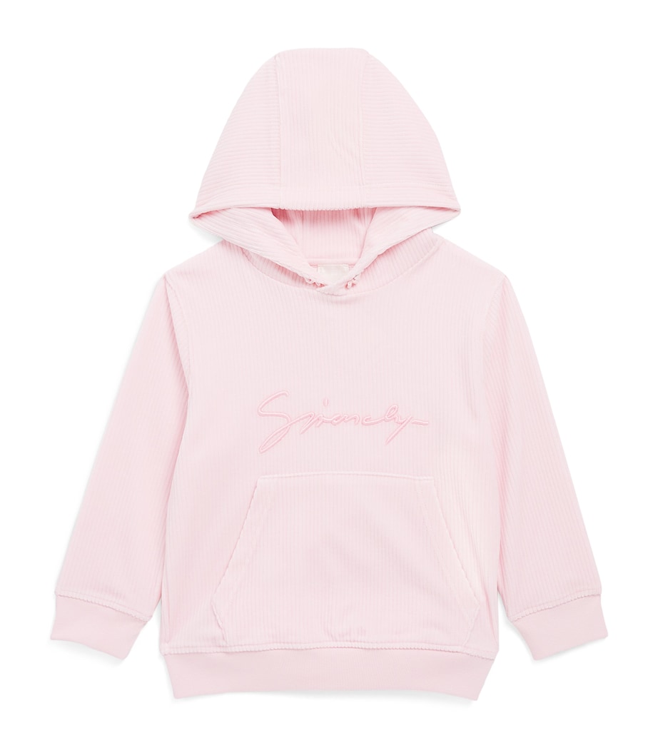 Corduroy Script Logo Hoodie (4-12+ Years) MARSHMALLOW Image 1