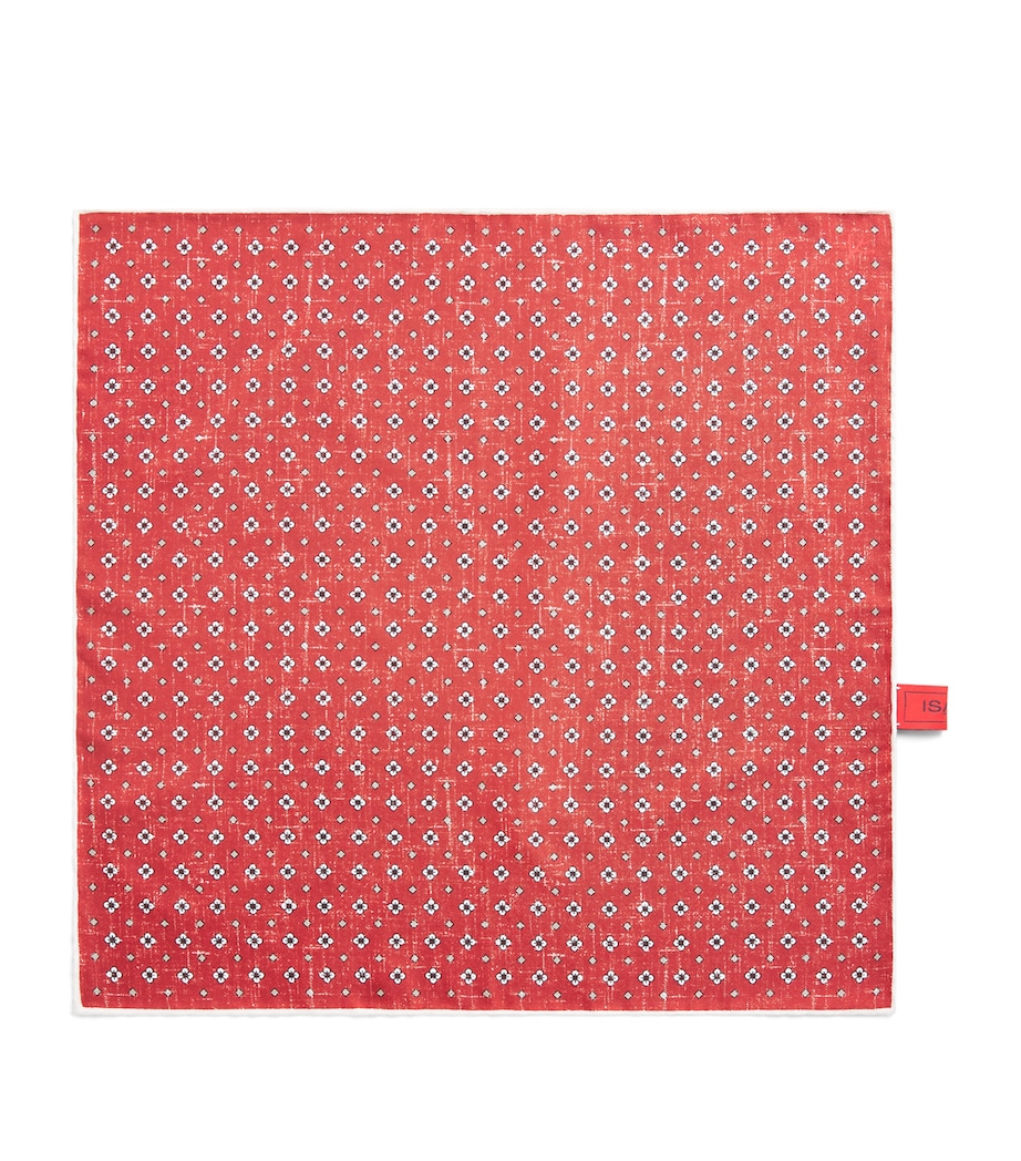 Isaia Geometric Print Pocket Square Image 1