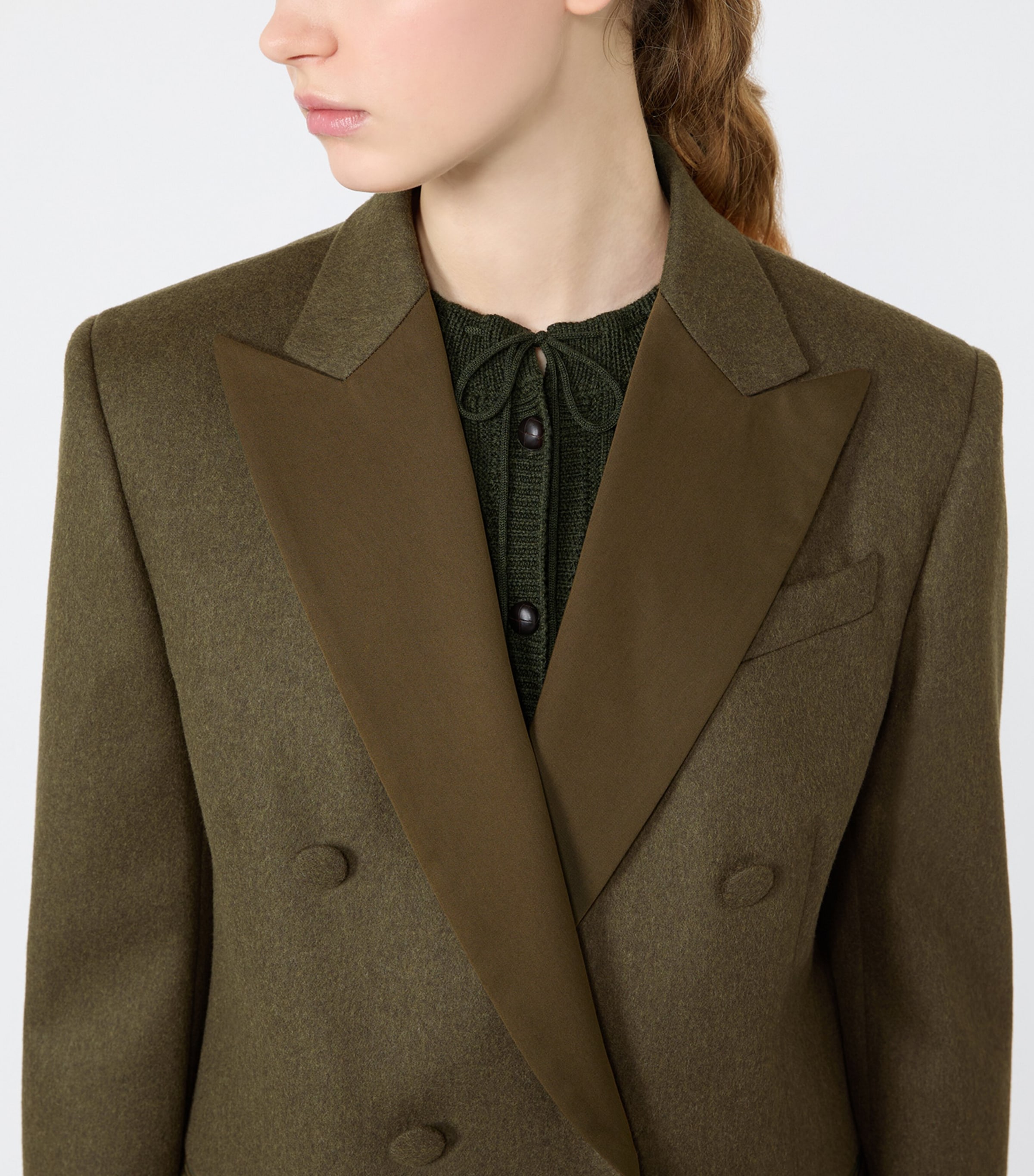Weekend Max Mara Womens Virgin Wool-Blend Blazer Moss Green Image 5