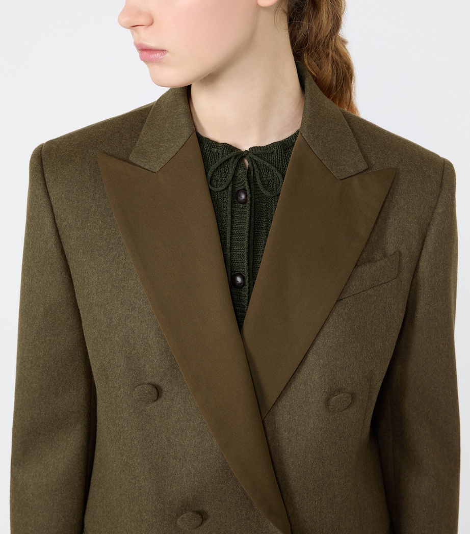 Weekend Max Mara Womens Virgin Wool-Blend Blazer Moss Green Image 5