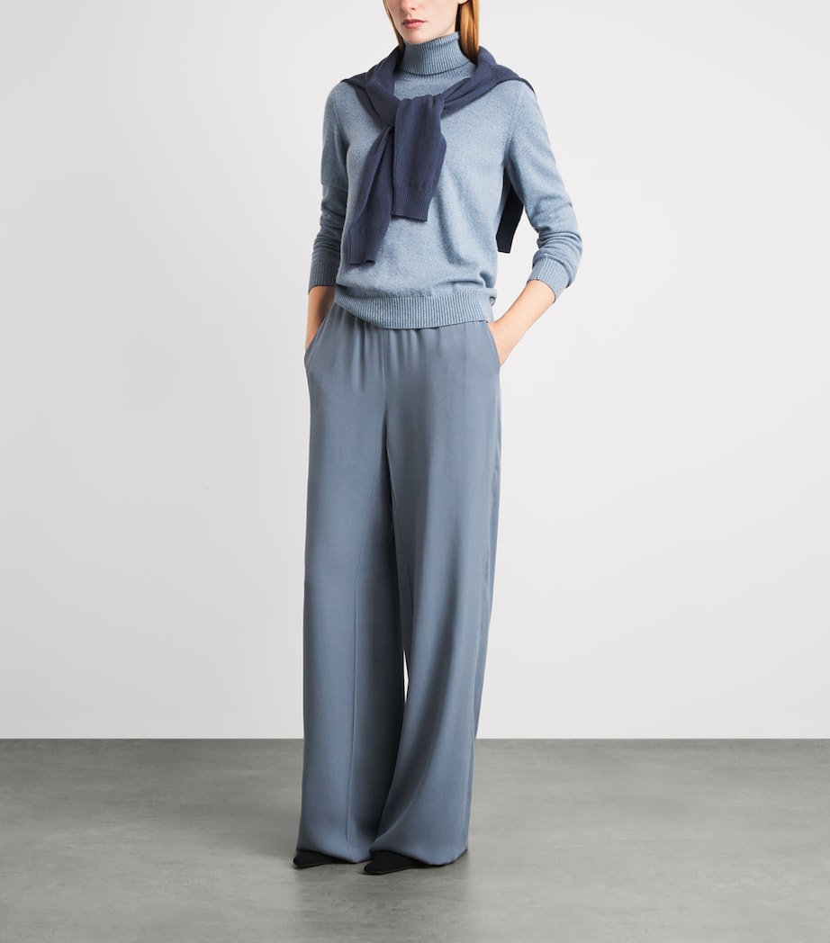 Agnona Womens Drawstring Wide-Leg Sweatpants Bl Drk Pwdr Image 2