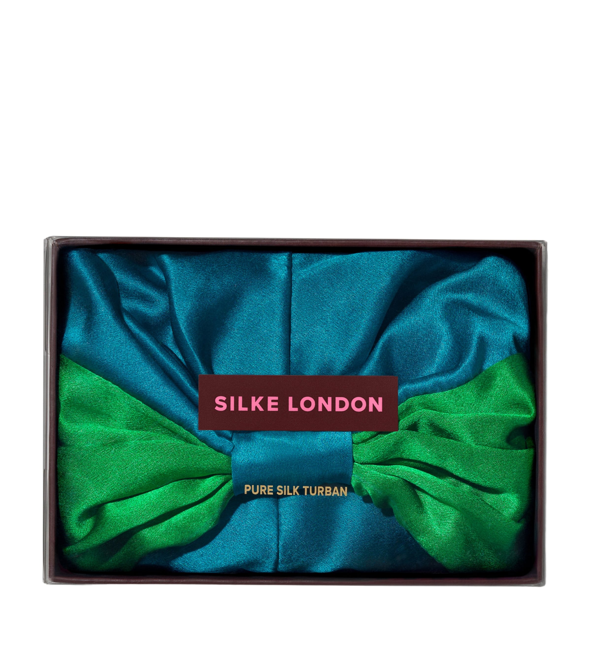 SILKE Mulberry Silk Hair Bonnet Blue And Green Image 2